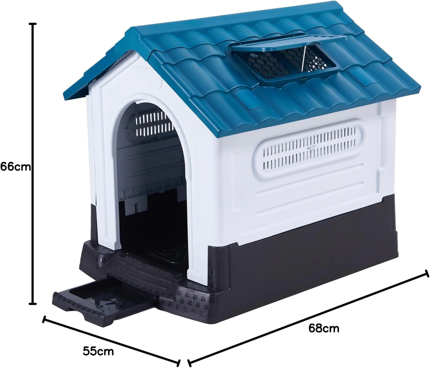 Lanco - Zwinger für kleine Hunde mit verstellbarem Dach und Toilette. Innen- und Aussenbereich mit L - Image 8