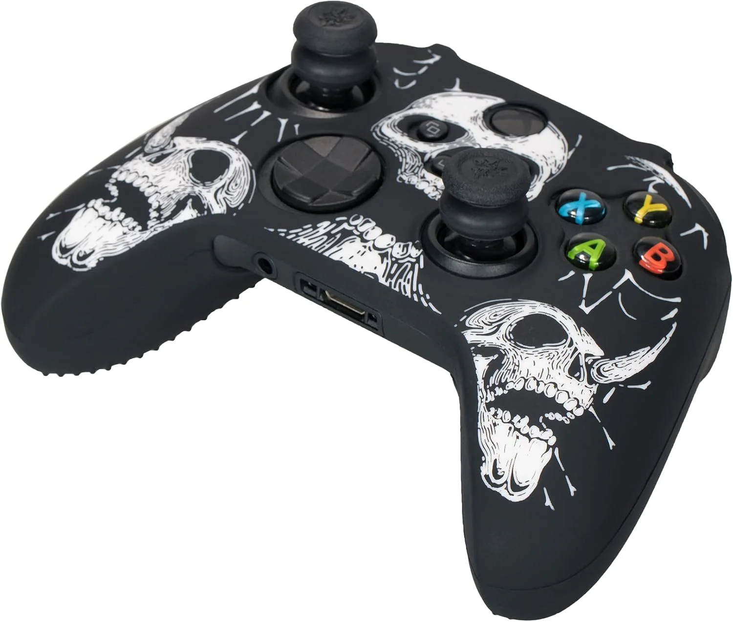 Laserschnitzen Silikon Hülle Haut für Xbox Series X/S Controller x 1 (Weiss) mit Pro Thumb Grips Auf - Image 4