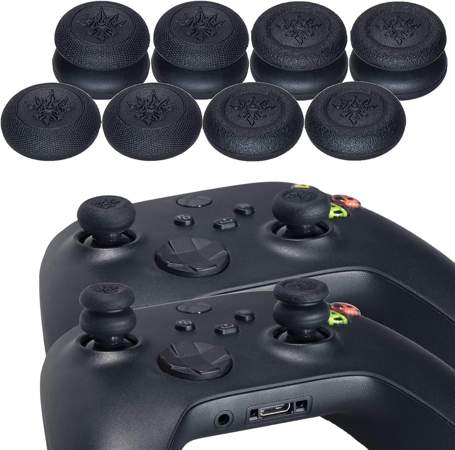 Laserschnitzen Silikon Hülle Haut für Xbox Series X/S Controller x 1 (Weiss) mit Pro Thumb Grips Auf - Image 6