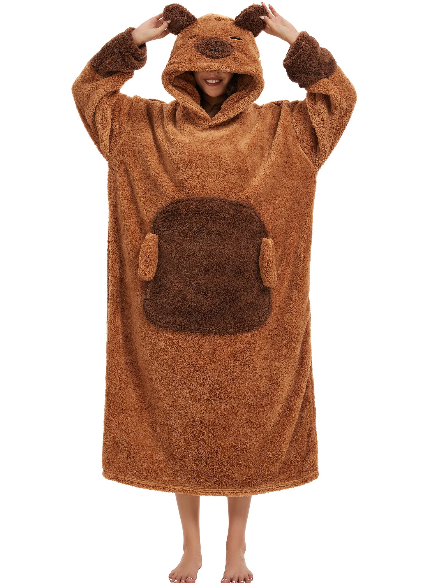LATH.PIN Hoodie Decke Tragbare Verlängert Übergrosse Oversized Pullover Tragbare Deckenhoodie Gemütl