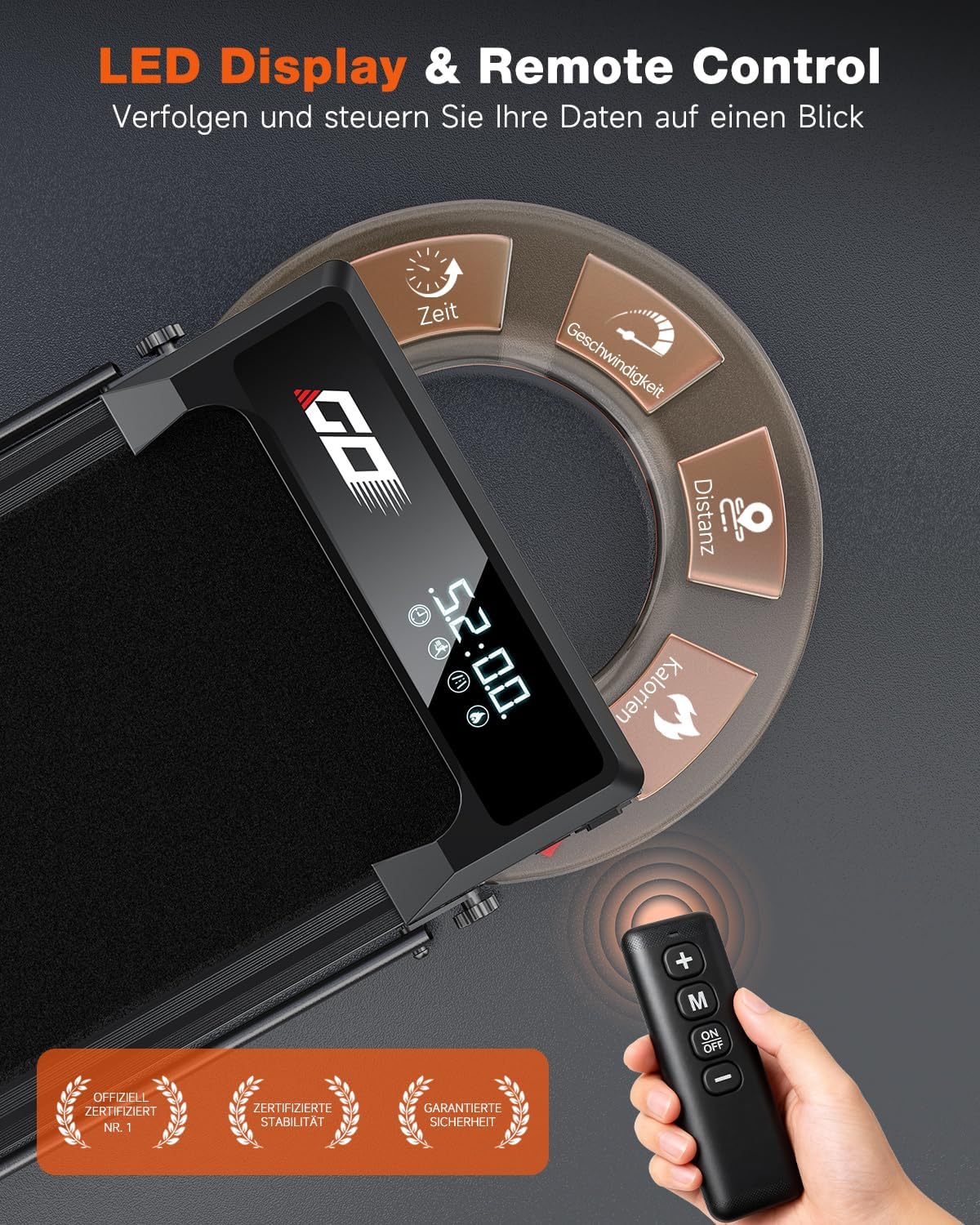 Laufband Klappbar Elektrisch mit 9% Steigung – Walking Pad Leise, Faltbares Laufband für Zuhause und - Image 7
