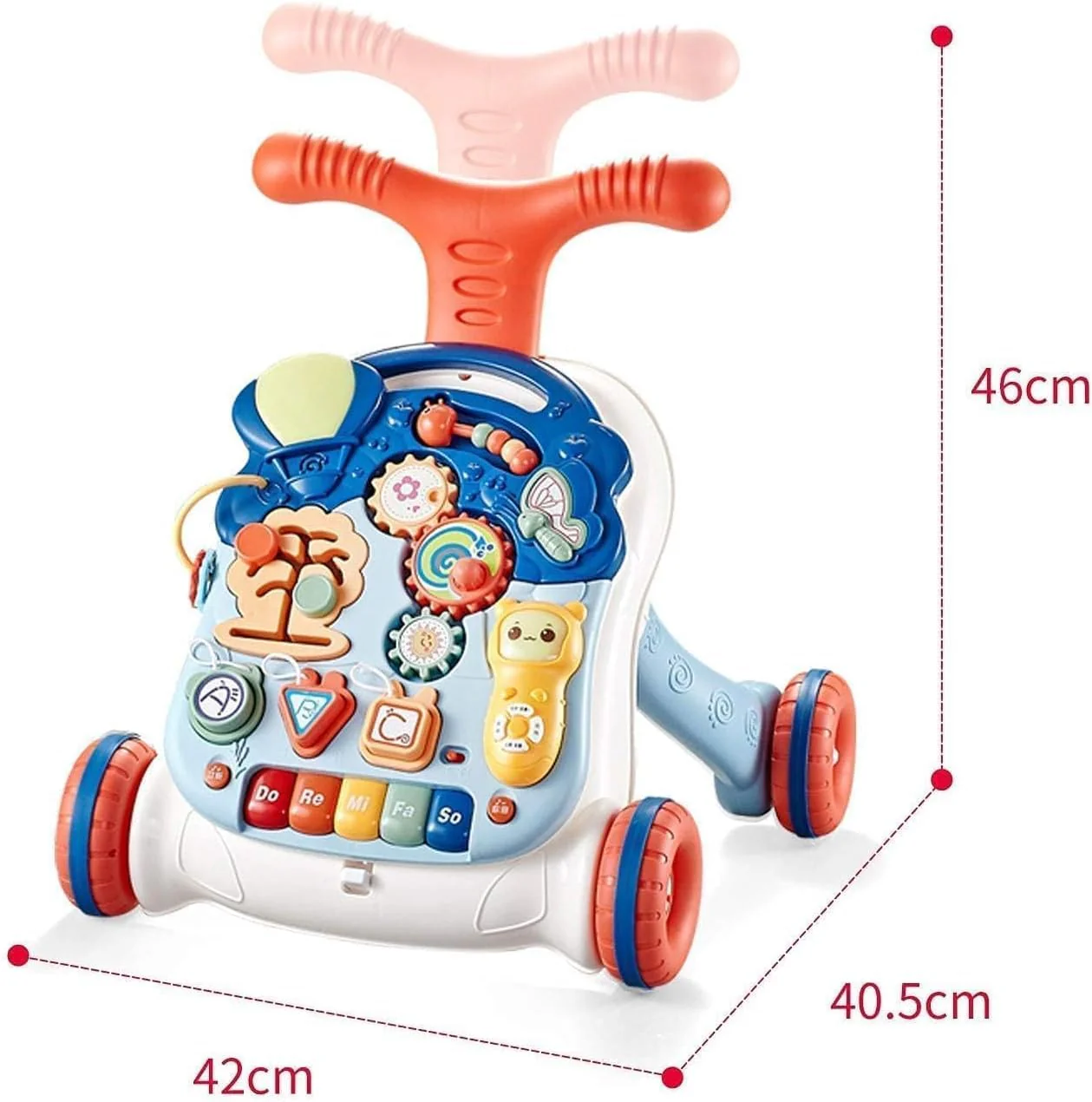 Lauflernwagen Kippsicher Baby Walker,Montessori-inspiriertes Spielzeug,Abnehmbares Musikpanel,Laufle - Image 2
