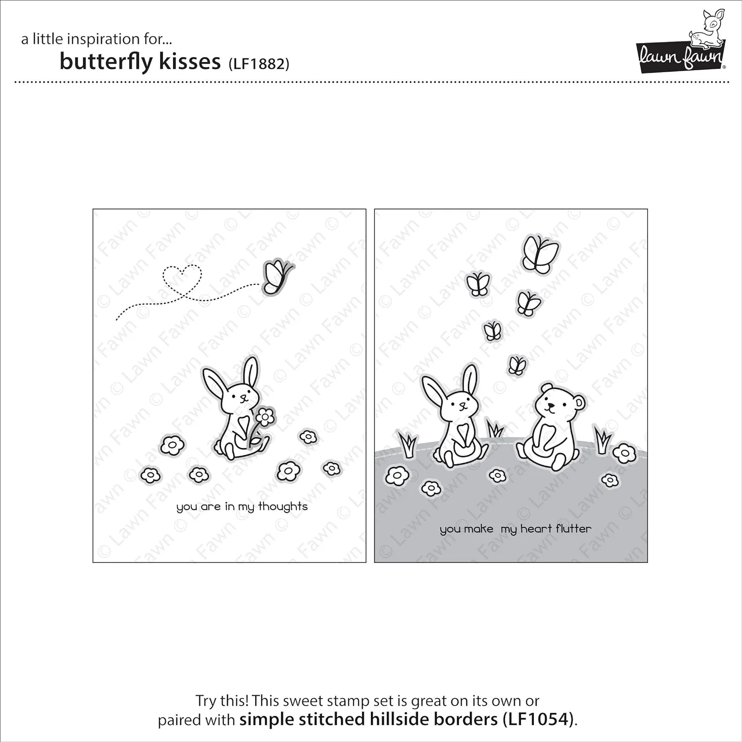 Lawn Fawn, Clear Stamp, Butterfly Kisses - Image 2