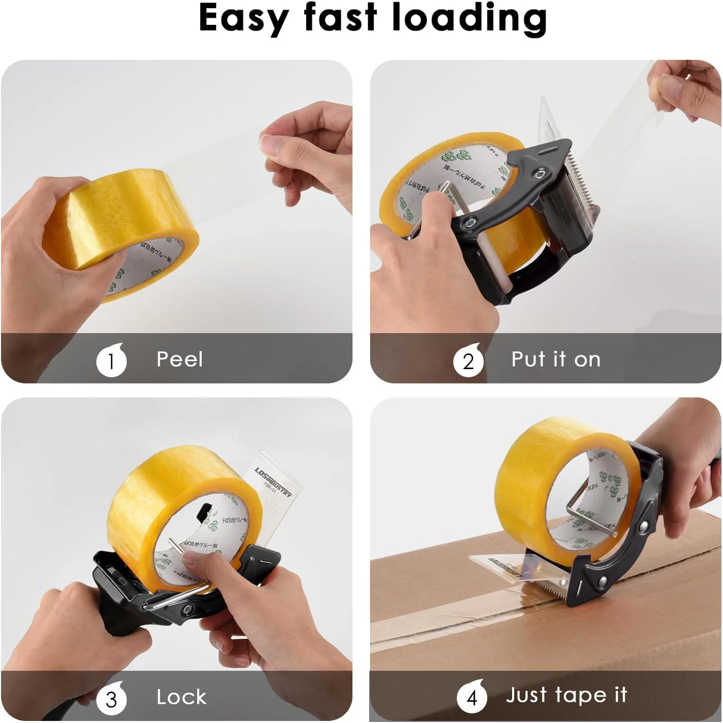 LDS Industry Klebebandabroller mit extra Klinge, leicht, ergonomisch, industriell, robust, für Karto - Image 6