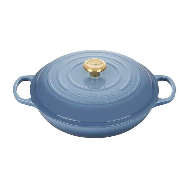 Le Creuset Signature Gusseisen Gourmet-Profitopf, Rund, Ø 30 cm, 3,5 l, Für alle Herdarten inkl. Ind