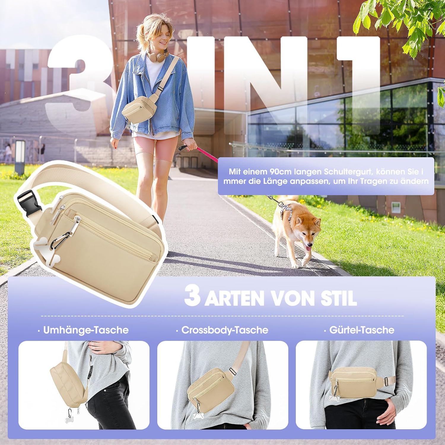 Leckerlitasche für Hunde, Praktischer Gassi Tasche Hund für Hundetraining, Multifunktionaler Leckerl - Image 3