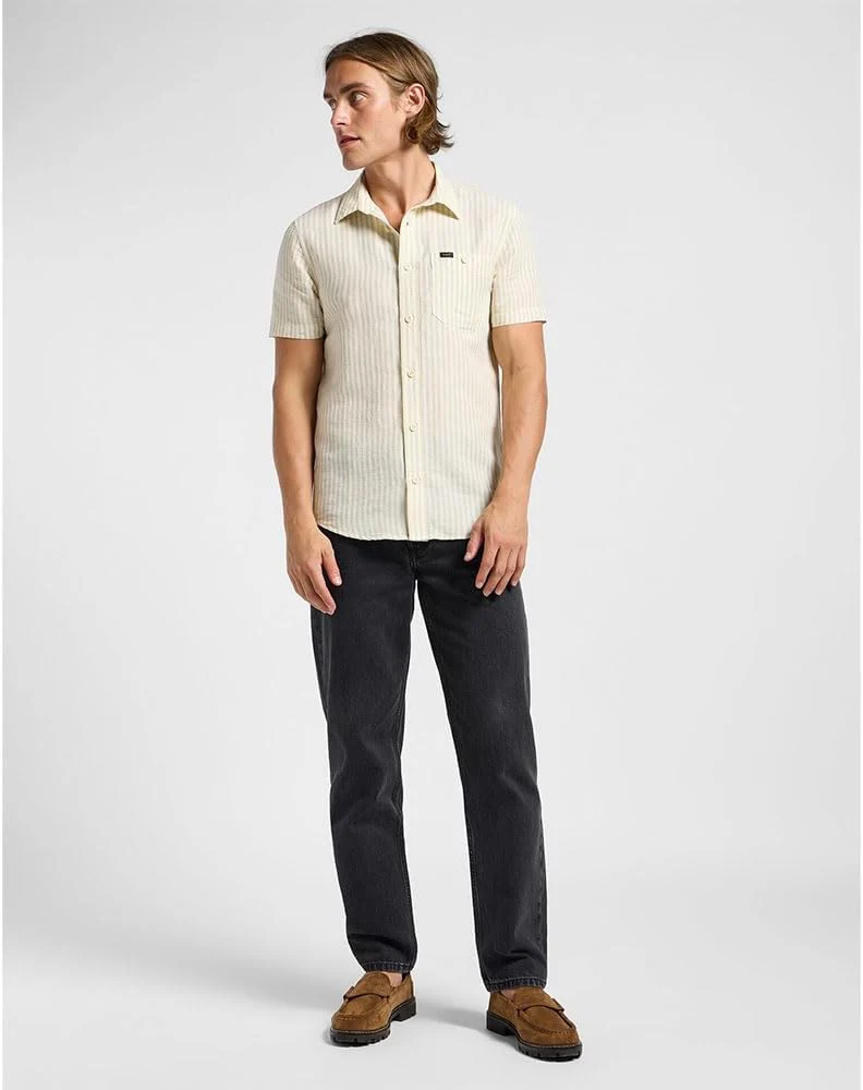 Lee Herren Ss Leesure Shirt, S Pioneer Ecru - Image 4