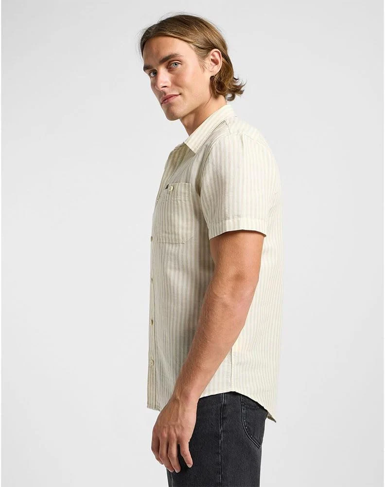 Lee Herren Ss Leesure Shirt, S Pioneer Ecru - Image 5