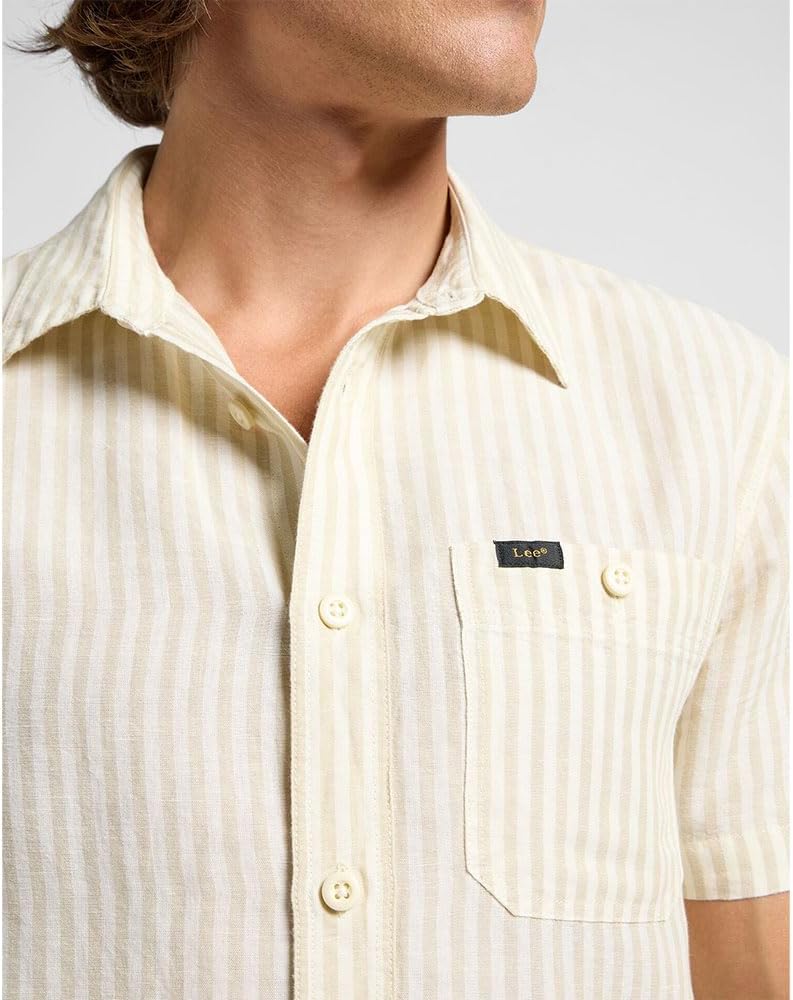 Lee Herren Ss Leesure Shirt, S Pioneer Ecru - Image 6