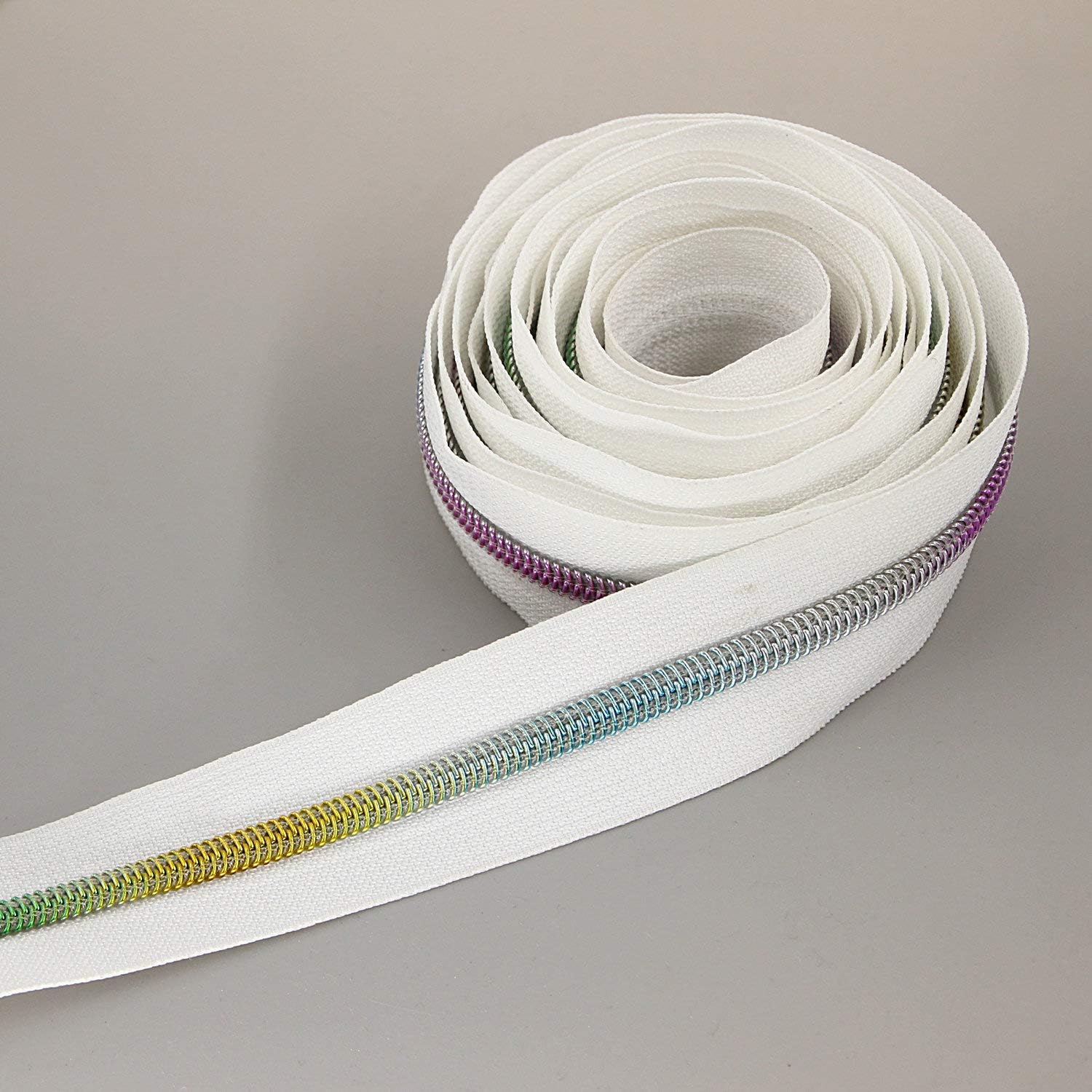 Leekayer 5# Reissverschlüsse Bunte oder goldene Zähne Reissverschluss Zufällig senden 9 m weisses Kl - Image 7