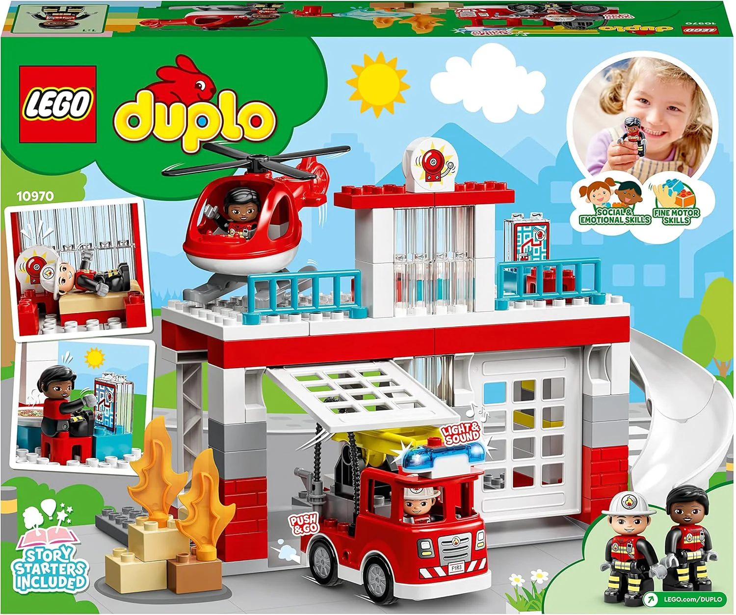 LEGO 10970 DUPLO Feuerwehrwache mit Hubschrauber, Feuerwehr-Spielzeug aus Bausteinen für Kleinkinder - Image 8