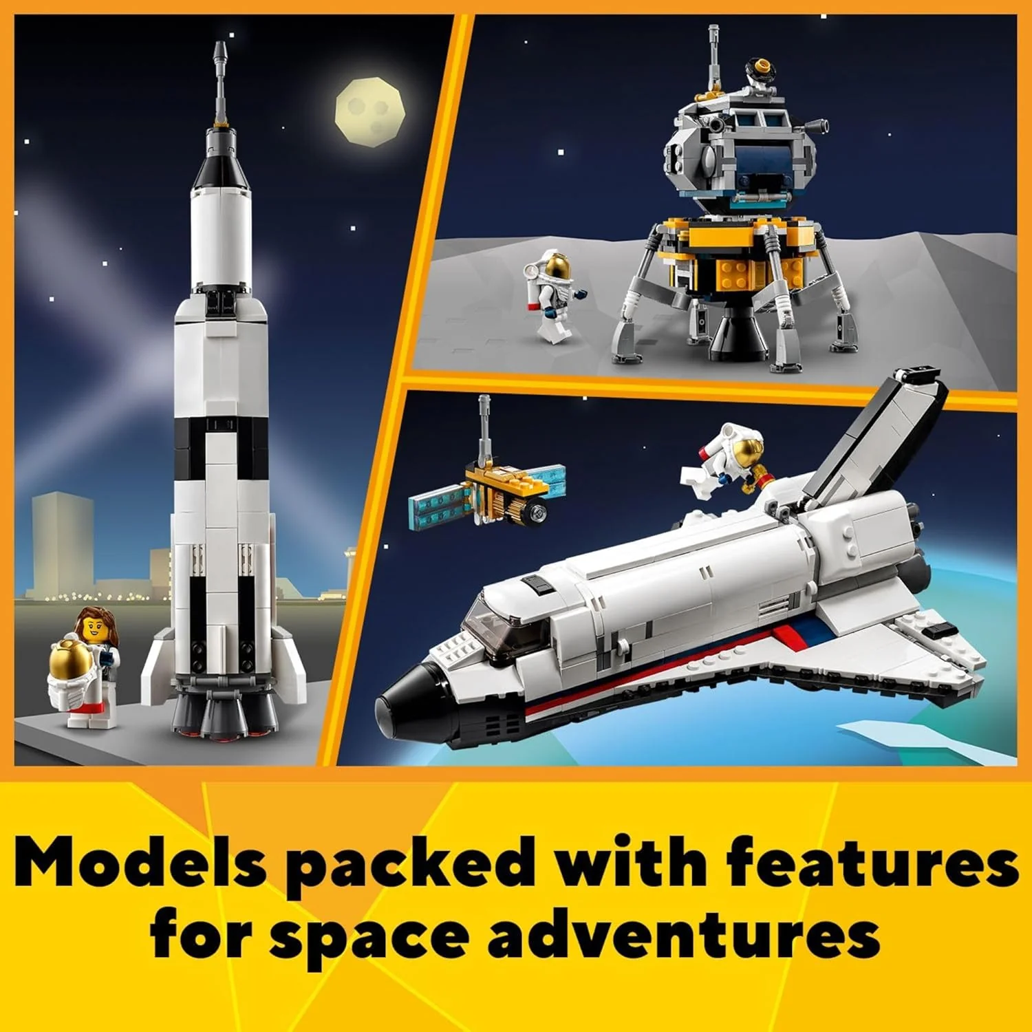 Lego Creator 31117 - 3-in-1 Space Shuttle / Saturn-Rakete / Mondlandefähre (486 Teile) - Image 7
