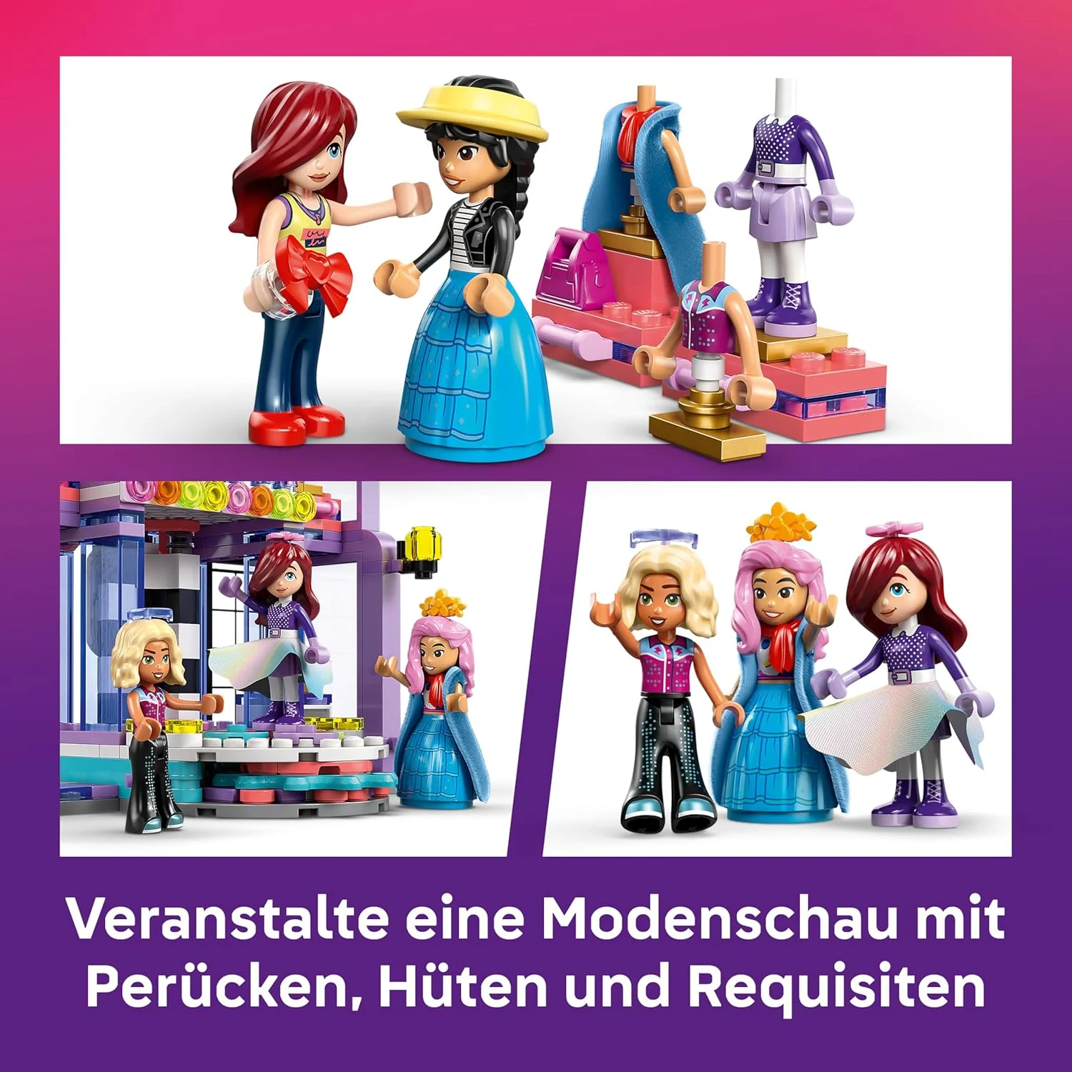 LEGO Friends Modeschau in Heartlake City - Verkleidungsspiel mit 3 Mini Puppen, Laufsteg, anpassbare - Image 4