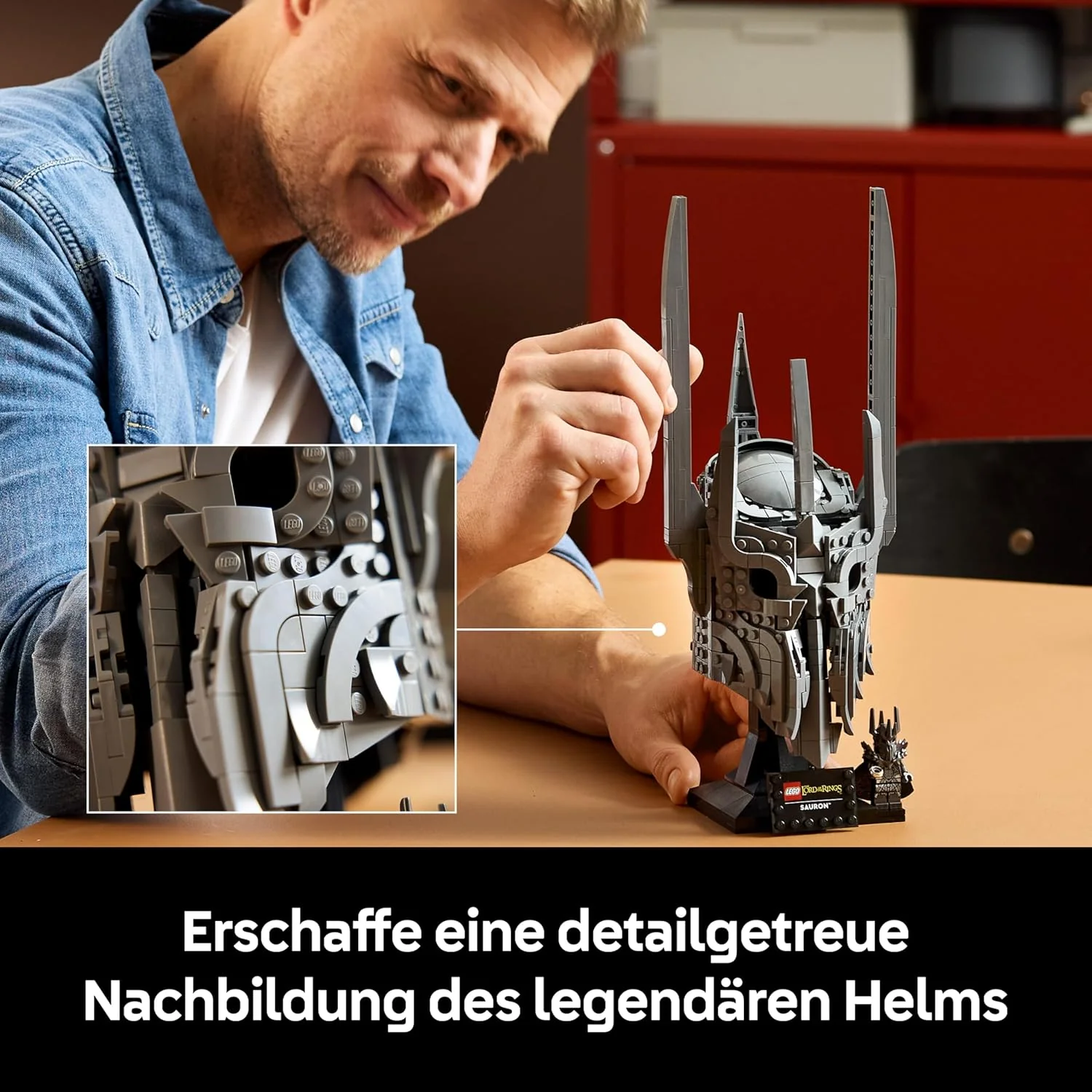 LEGO Icons Der Herr der Ringe: Saurons Helm - Modellbau für Erwachsene zum Ausstellen - inkl. dem Ei - Image 3