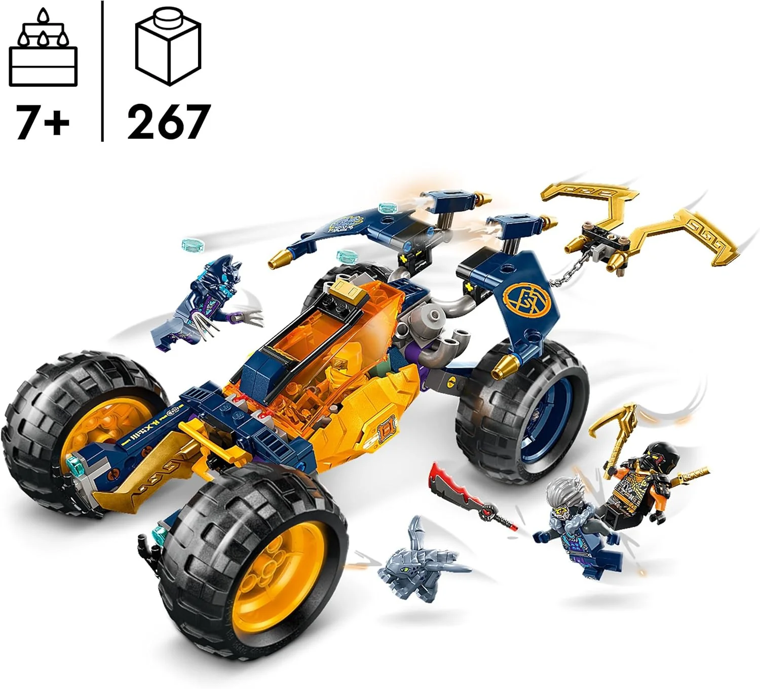 LEGO NINJAGO Arins Ninja-Geländebuggy, Ninja-Spielzeug mit Auto, Drache und 4 Mini-Figuren, Abenteue - Image 2
