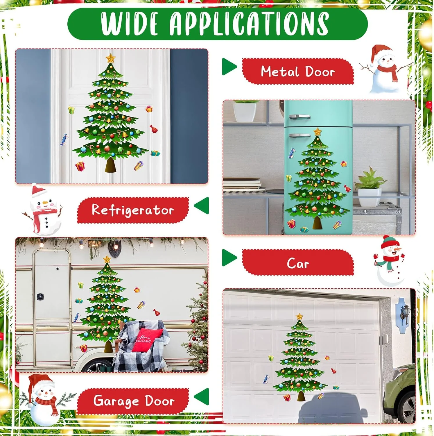 LEIFIDE 86,4 cm Weihnachtsbaum Garagentor Magnete Weihnachten Magnet Aufkleber Dekor Weihnachten Auf - Image 7