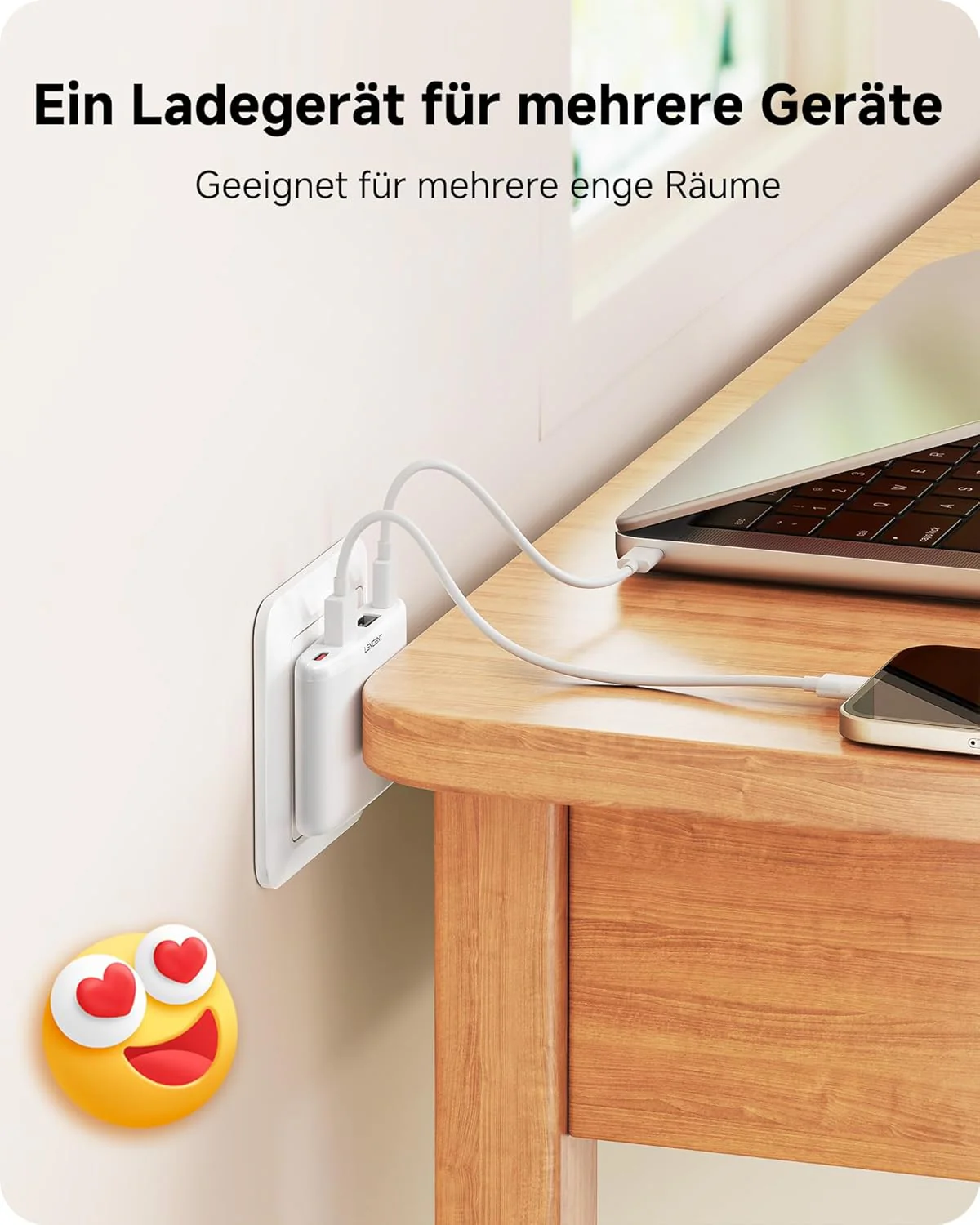 LENCENT Flaches USB C Ladegerät Slim Wandladegerät Netzteil 4-Port Charger dünner Ladestecker Mehrfa - Image 3