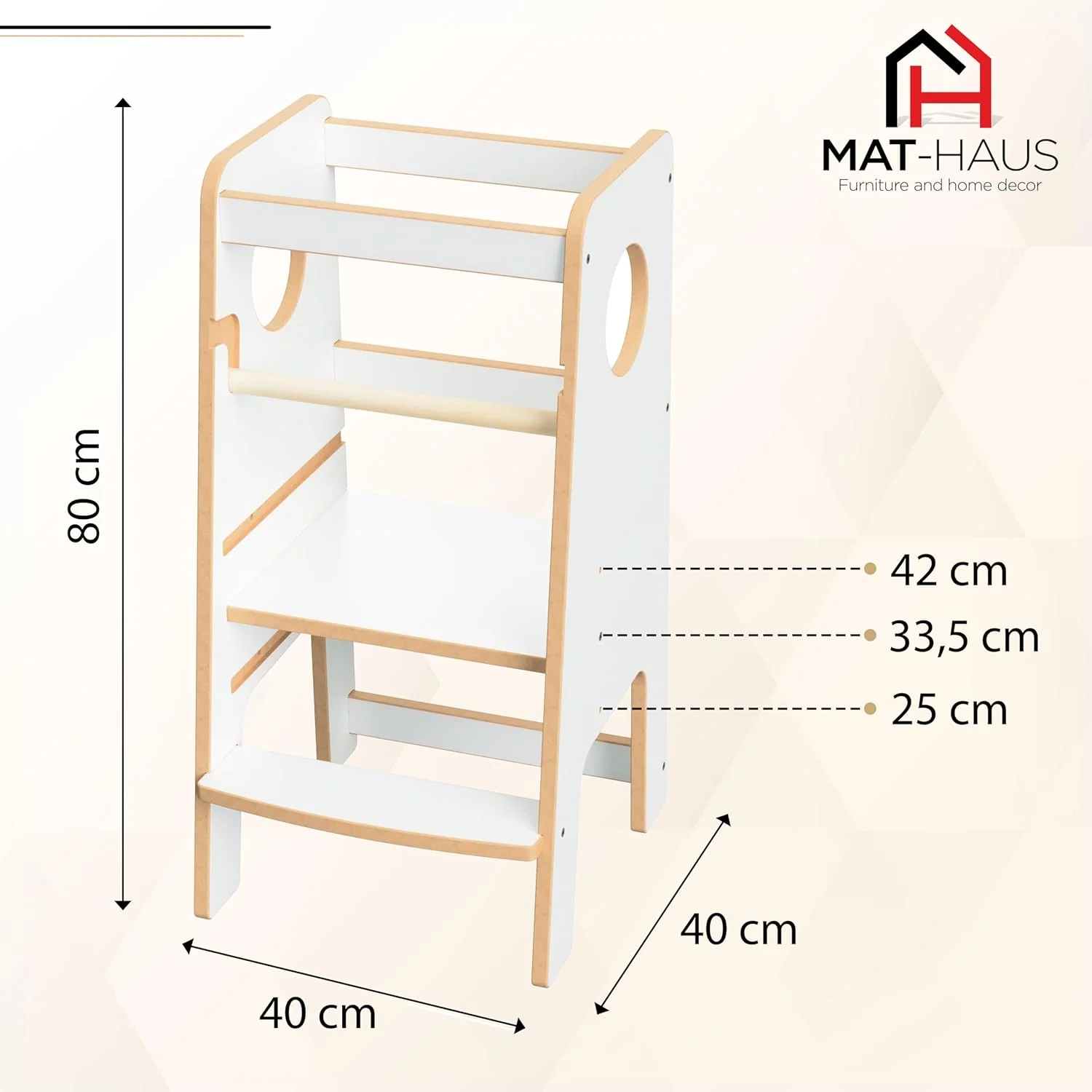 Lernturm für Kinder | ab 1 Jahr | 50kg Tragkraft | Trittschemel | Höhenverstellbar für Kinder | Kitc - Image 8