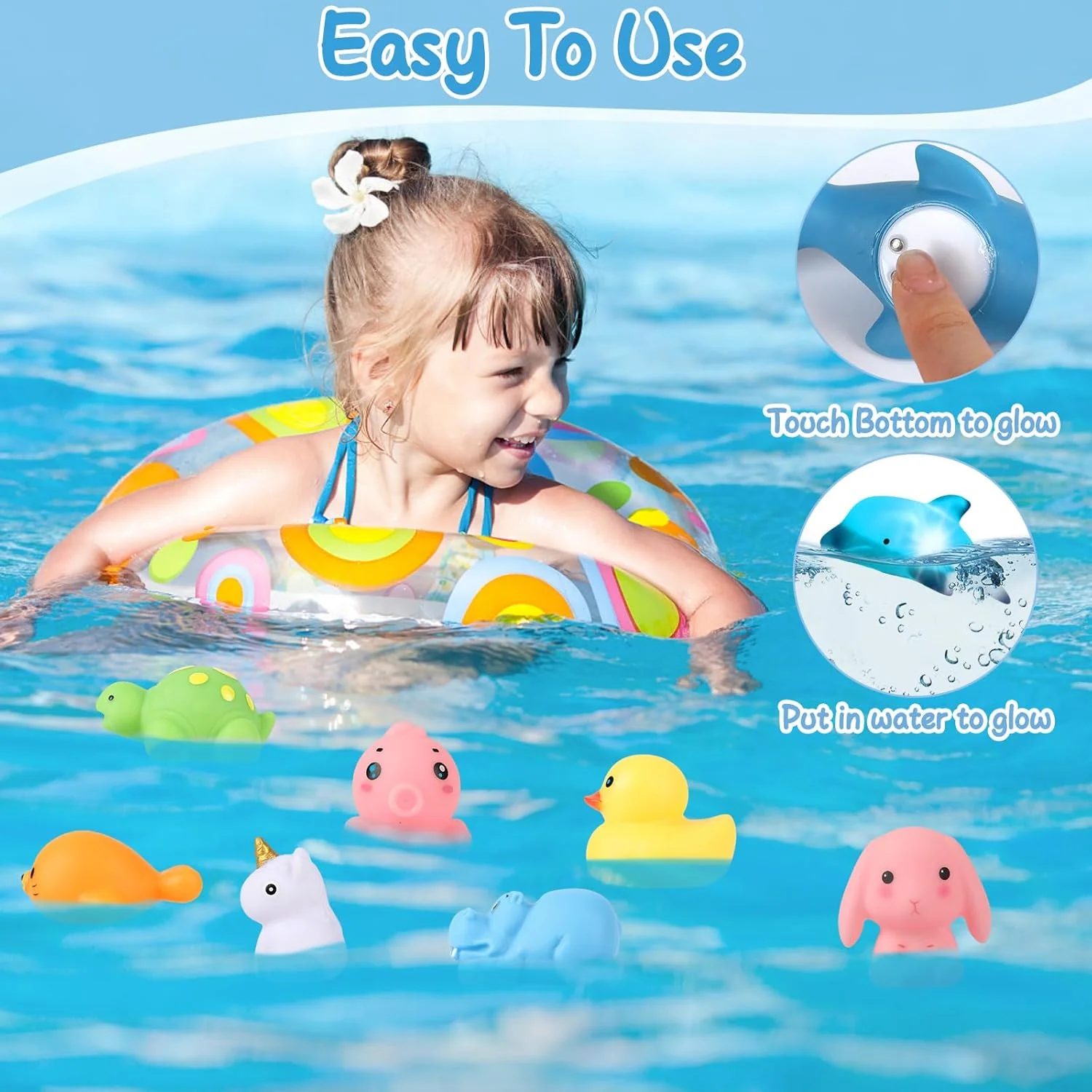 Leuchtendes Badespielzeug für Babys, 12er Pack Sensory Toys, Farbwechsel Badewannenspielzeug für 1-3 - Image 6