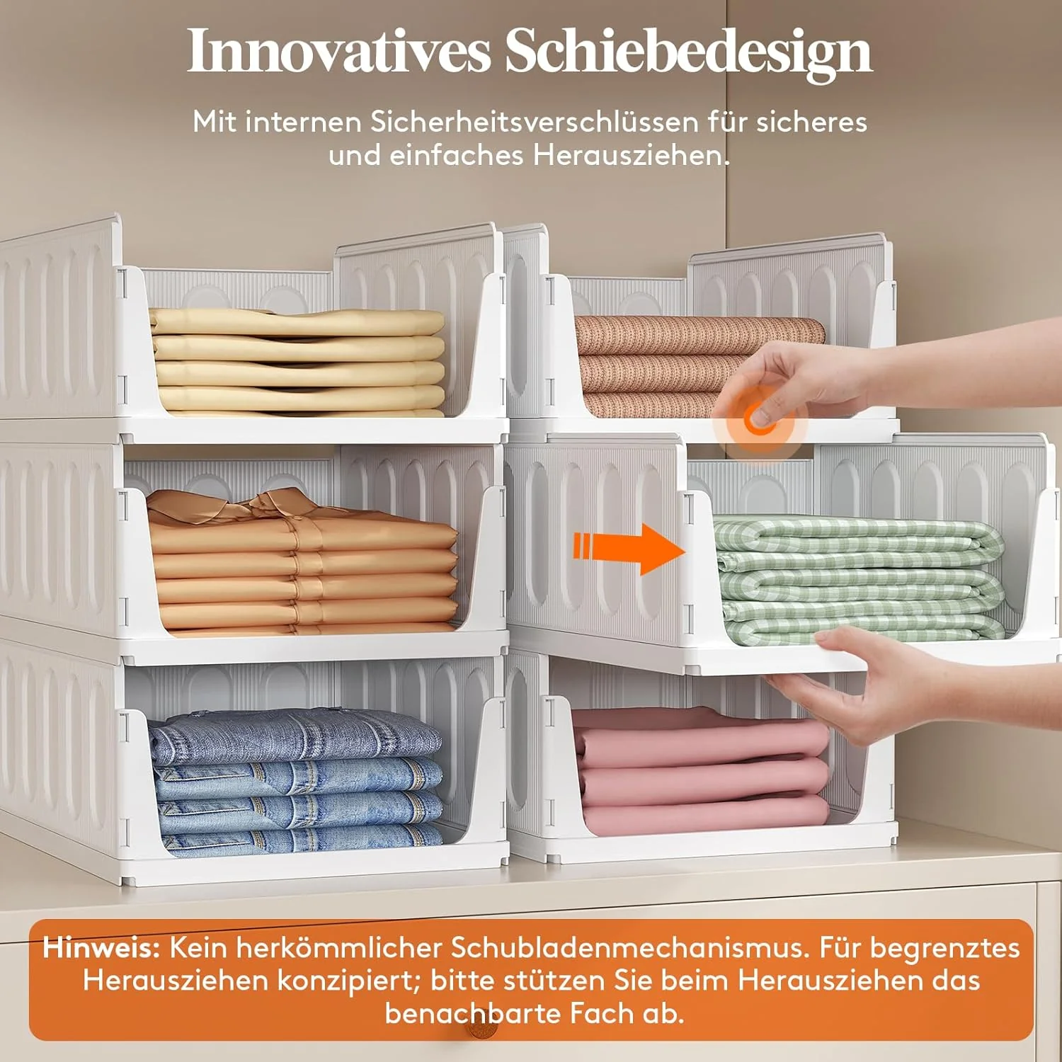Lifewit Stapelbar Kleiderschrank Organizer, Ausziehbar Schrank, Stapelbar Aufbewahrungsbox für Bad K - Image 2