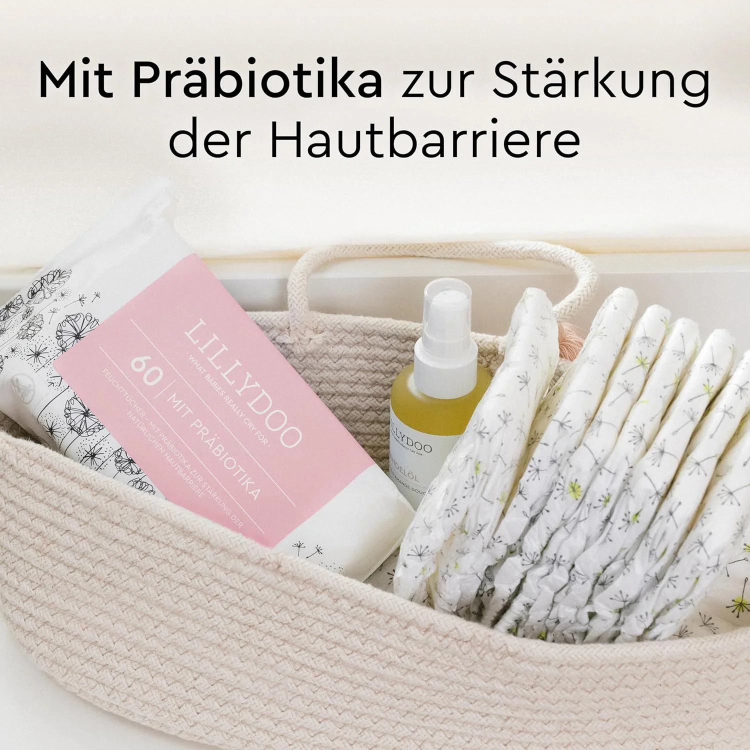LILLYDOO Feuchttücher mit Präbiotika, 900 Stück (15 x 60),zur Stärkung der natürlichen Hautbarriere, - Image 3