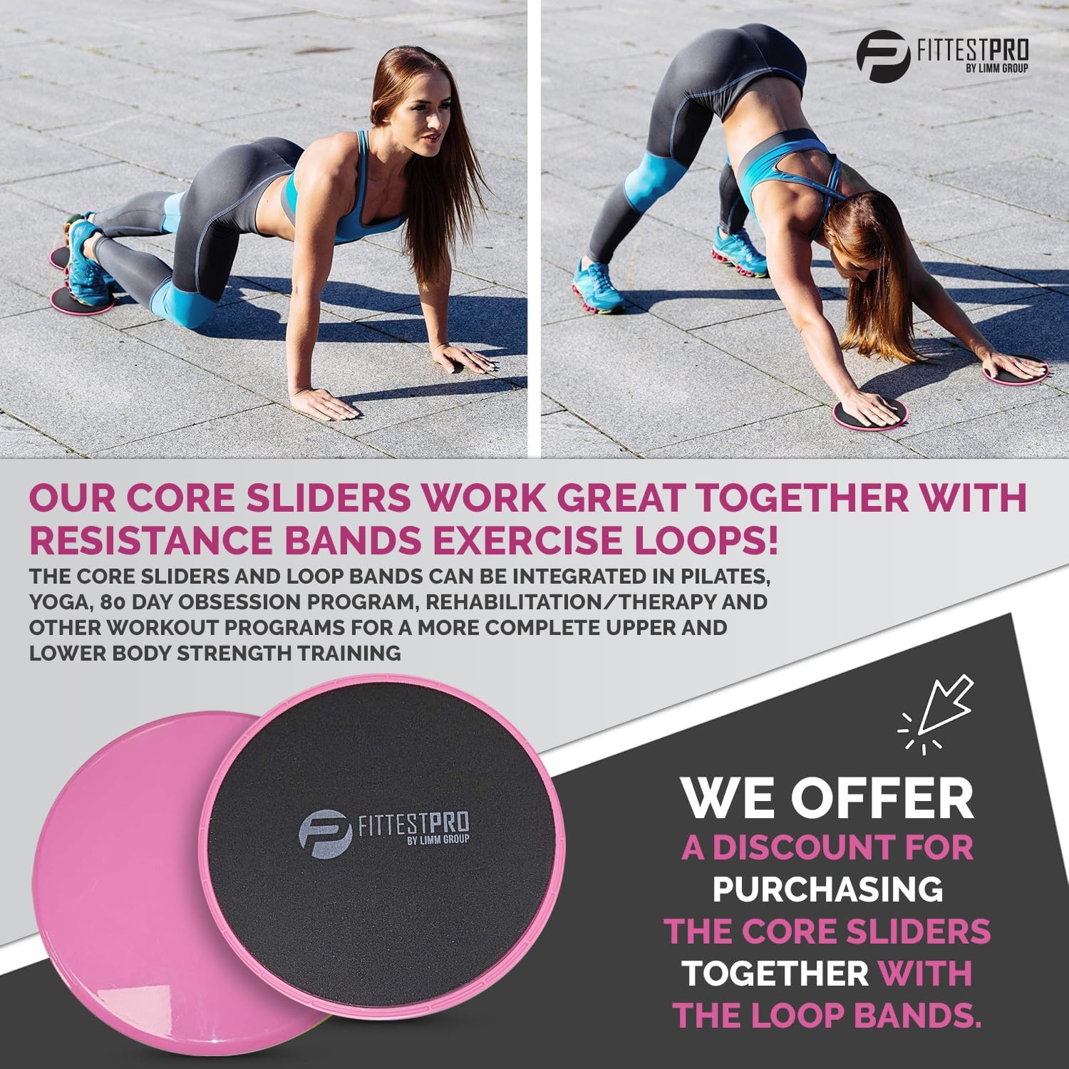 Limm Core Sliders Übungsscheiben (2er-Set) doppelseitige Fitness-Gleiter zur Stärkung des Kerns, Bal - Image 5