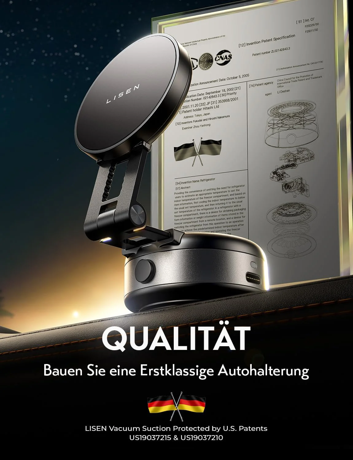 LISEN für Magsafe Autohalterung mit Elektrisch Saugnapf - [78+LBS Ultra-Saugleistung] [Automatische - Image 6
