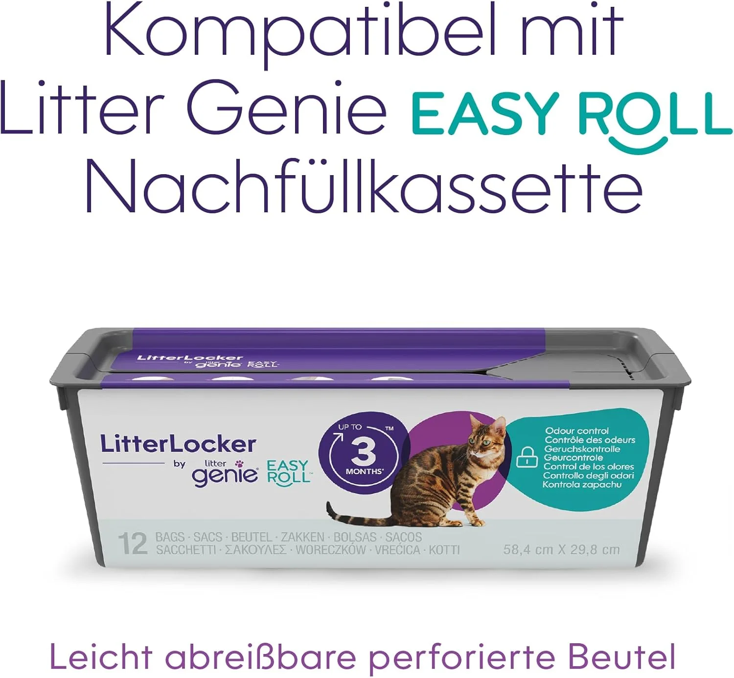Litter Genie Easy Roll, No.1 in den USA, Katzenstreu-Eimer, preiswerteres und umweltfreundlicheres E - Image 8