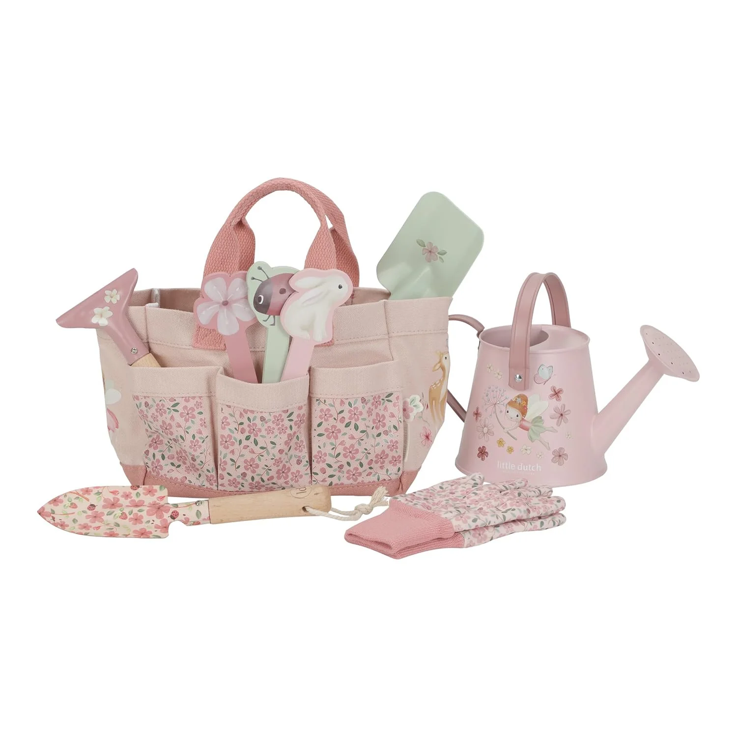 Little Dutch Gartengeräte Set - Gartenspielzeug für Kinder - inklusive Tasche, Handschuhe, Giesskann