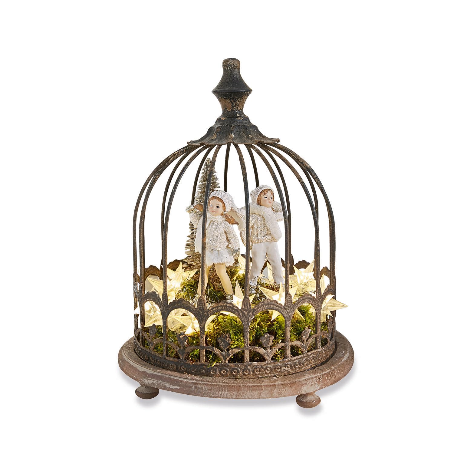 Loberon Glocke Saliers, vielseitig dekorierbar, Romantisches Design, Nostalgie-Look, Shabby-Finish,