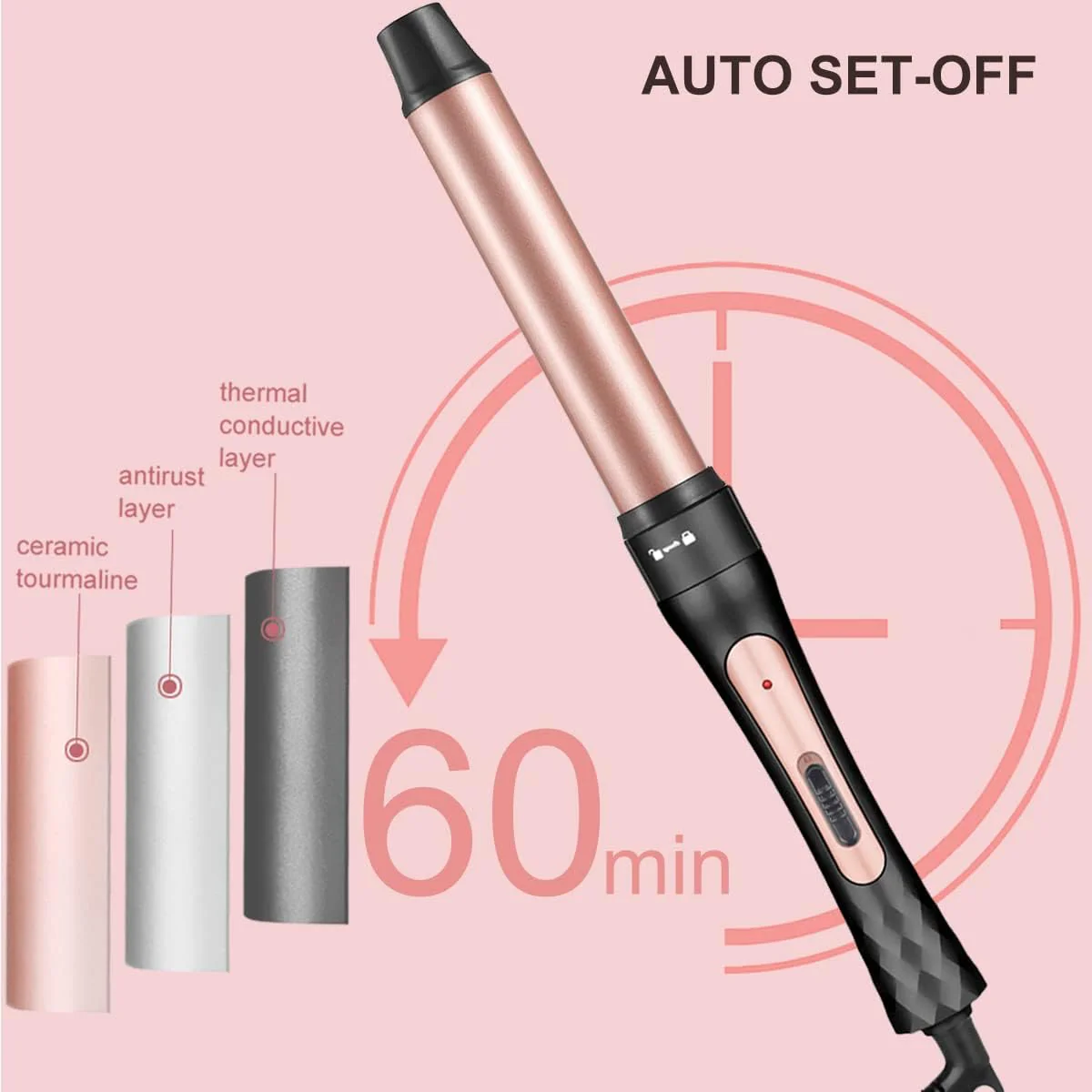 Lockenstab Grosse und Kleine Locken Set - Lockenstäbe 6 in 1 für langes kurzes Haar PTC-Keramik-Lock - Image 6