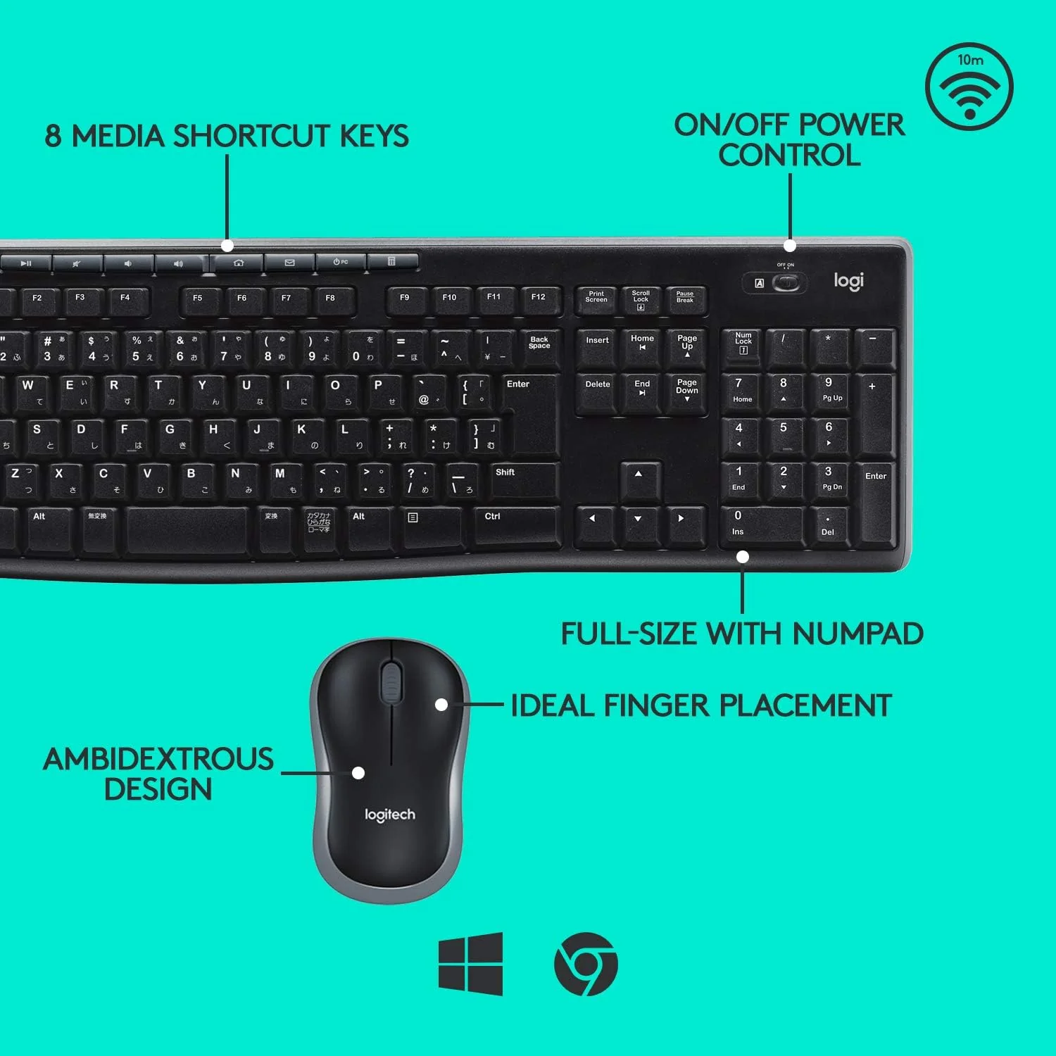 Logitech MK270 Kabelloses Set mit Tastatur und Maus für Windows, Skandinavisches QWERTY-Layout - Sch - Image 5