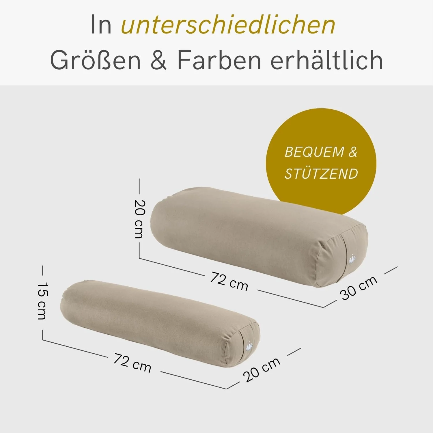 Lotuscrafts® Bolster Yoga Nackenrolle für Yin Yoga, 100% Kapok Füllung, Bezug aus Baumwolle waschbar - Image 5
