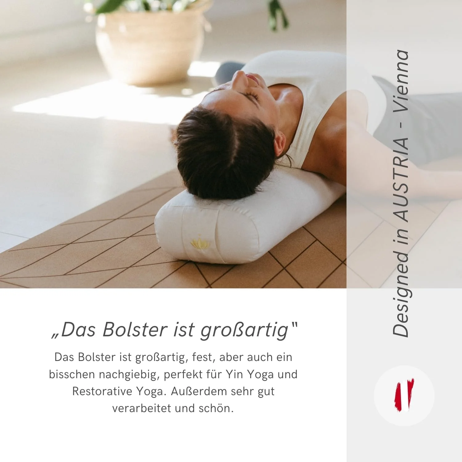 Lotuscrafts® Bolster Yoga Nackenrolle für Yin Yoga, 100% Kapok Füllung, Bezug aus Baumwolle waschbar - Image 6