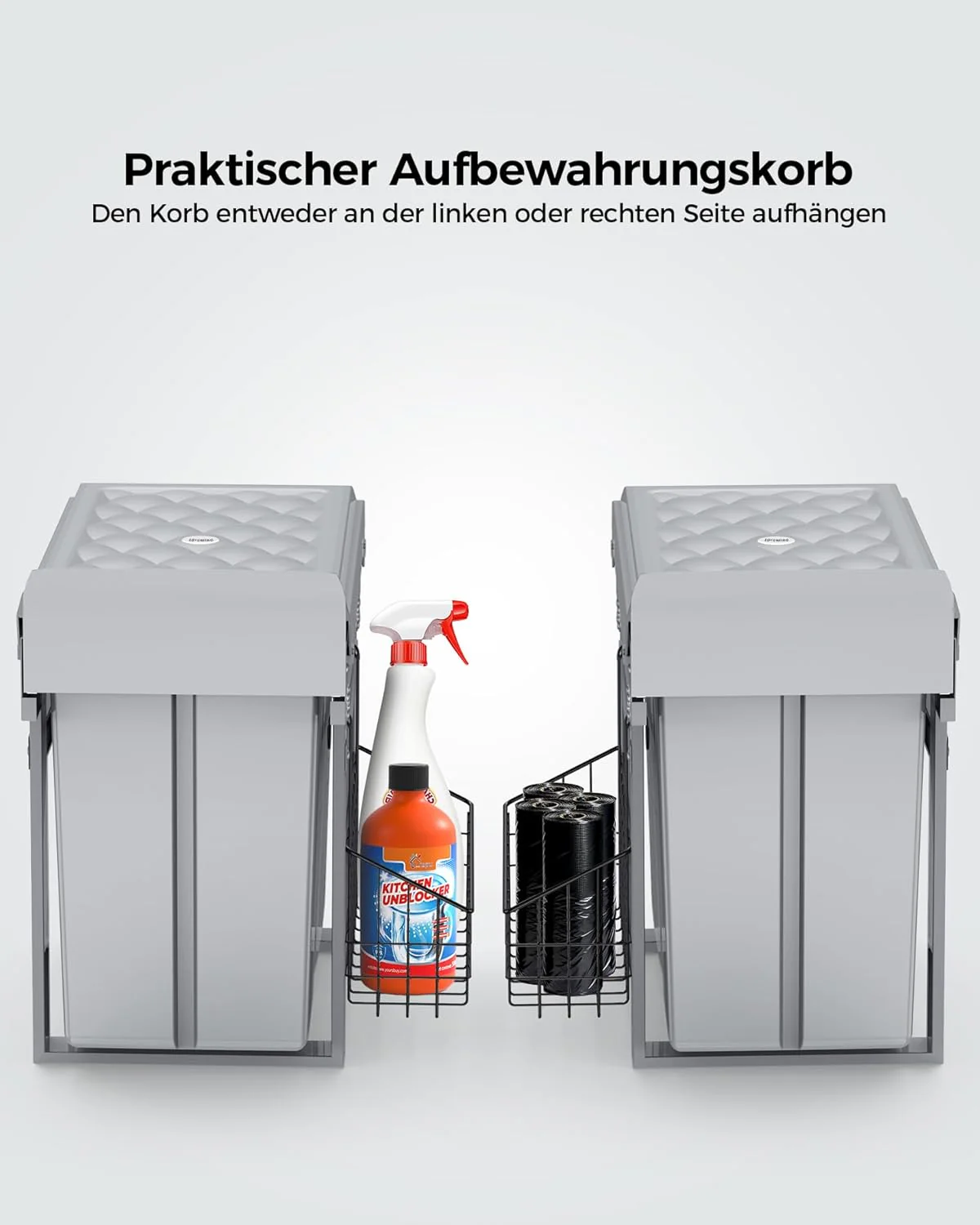lovewind Abfallsammler Tandem, 10L+20L, Mülleimer küche, Mülltrennsystem für Unterschrank,Abfalleime - Image 7