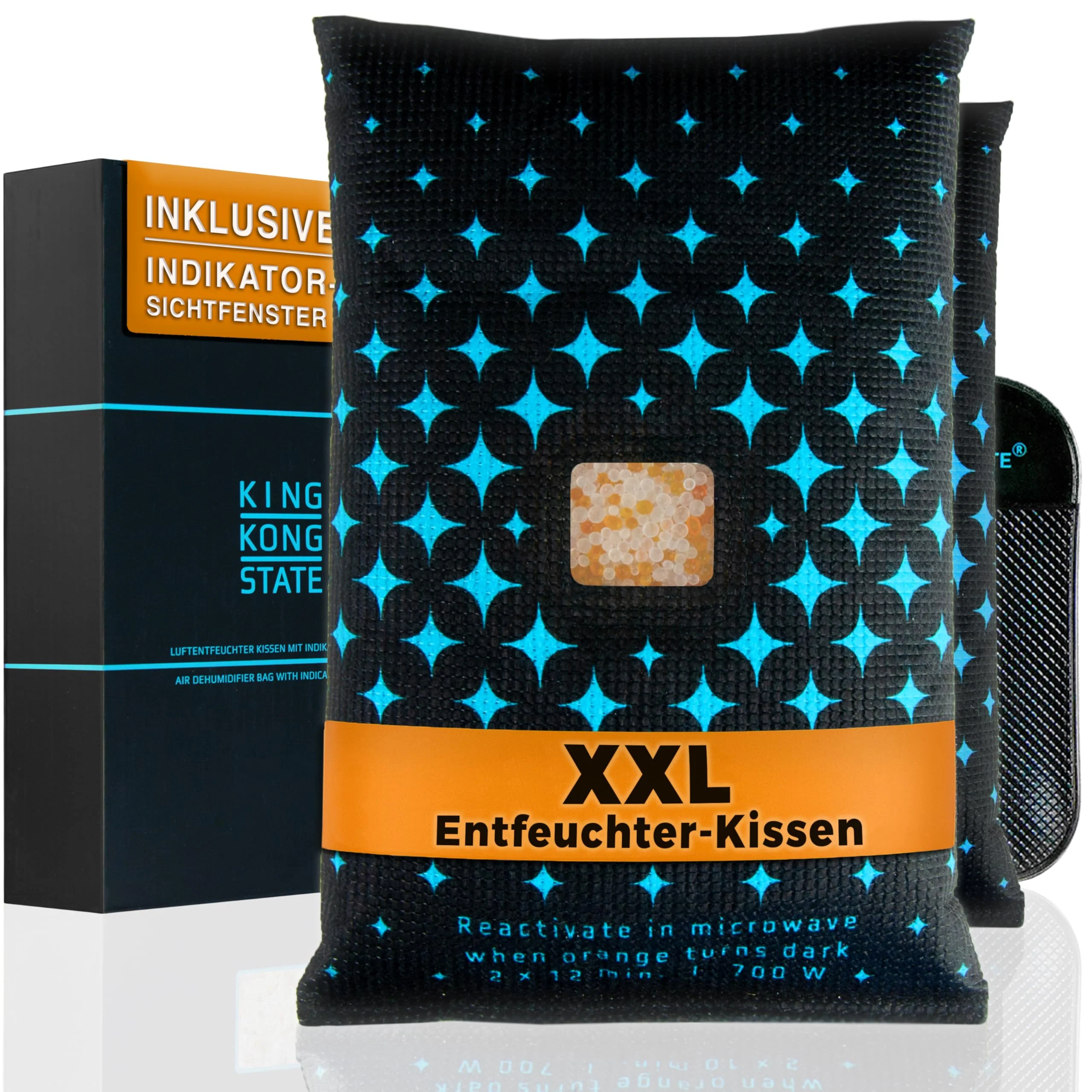 Luftentfeuchter für Autos - XXL Entfeuchter-Kissen 2x 1,2kg für beschlagene Autoscheiben - mit Indik