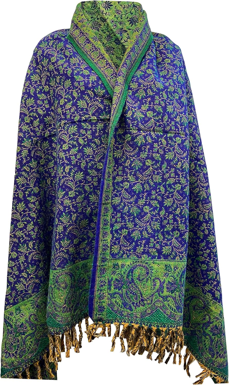 Luxuriöser Schal aus Yakwolle, handgefertigt, mit Blumenmuster, bequem, weich, Unisex, Reisewickel, - Image 2