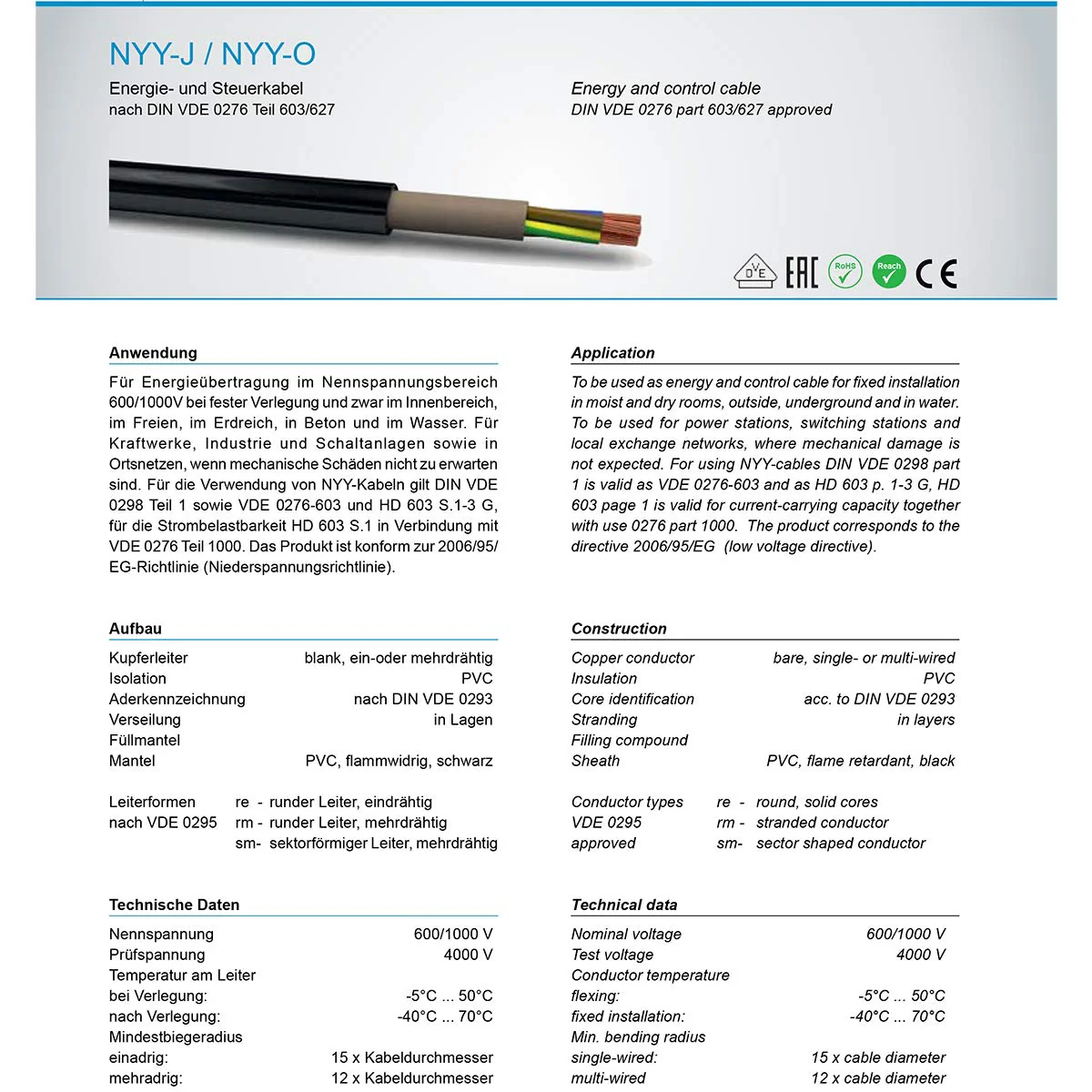M&G Techno 25m NYY-J 5x2,5 mm² Erdkabel Elektrokabel Beton und Freien Kupfer Made in Germany - Image 2
