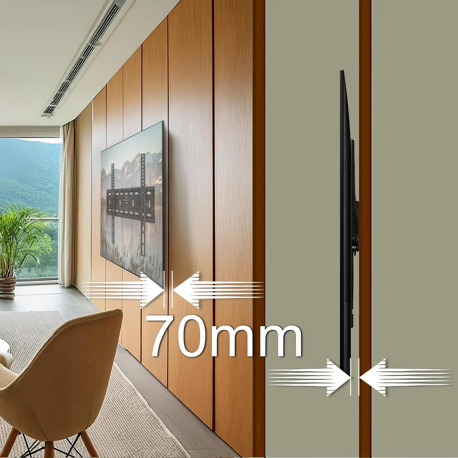 Maclean MC-778 TV Wandhalterung für OLED QLED LCD LED Plasma Fernseher Halterung bis 45kg 26-65" Nei - Image 3