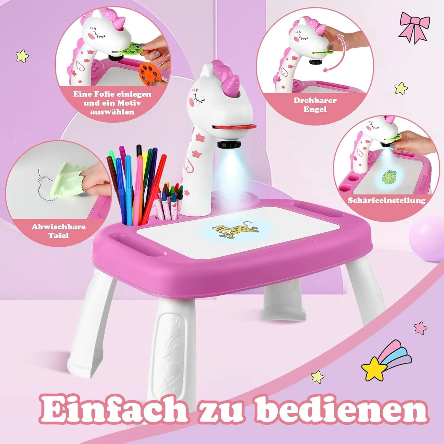 Mädchen Spielzeug Geschenk Kinderzeichenprojektor mit 72 Mustern Kinderprojektor mit Zeichensätze Ei - Image 3