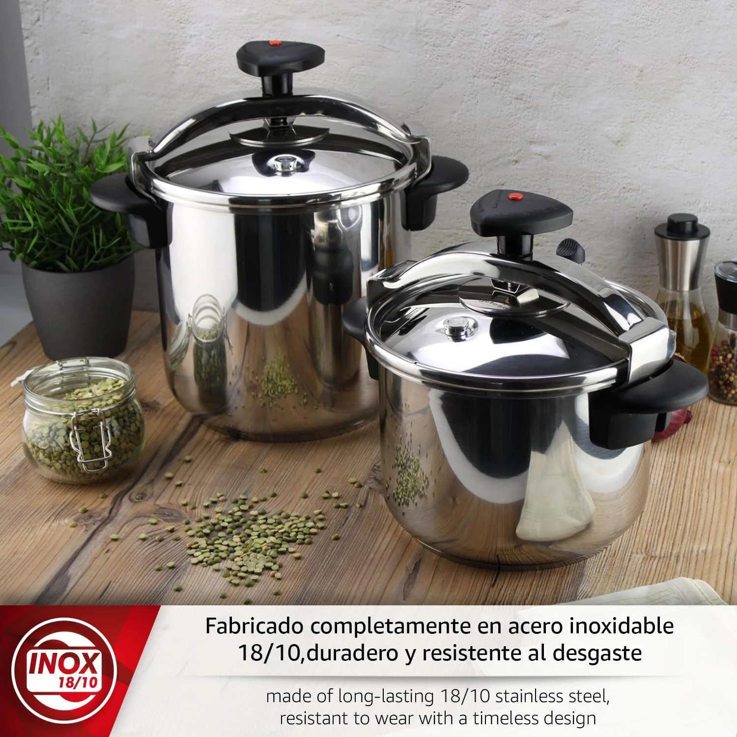 Magefesa Star Recta - Traditioneller Schnellkochtopf 8L, Edelstahl 18/10, Für Alle Herdarten, Indukt - Image 3