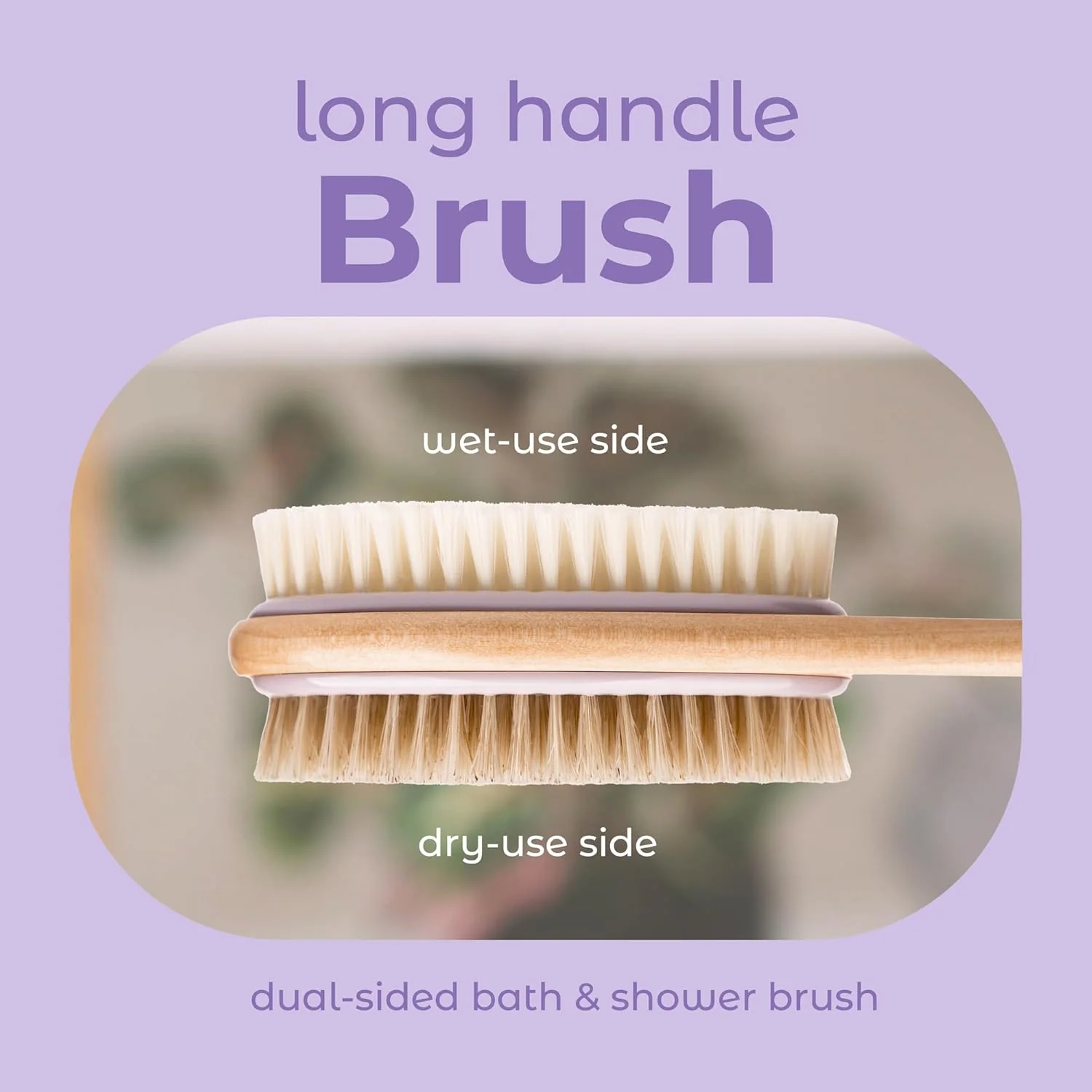 MainBasics Rückenschrubber für Dusche Langer Griff Rückenbürste Doppelseitig mit Peeling und weichen - Image 2