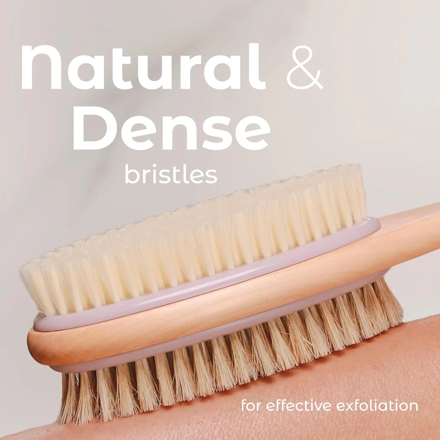 MainBasics Rückenschrubber für Dusche Langer Griff Rückenbürste Doppelseitig mit Peeling und weichen - Image 3