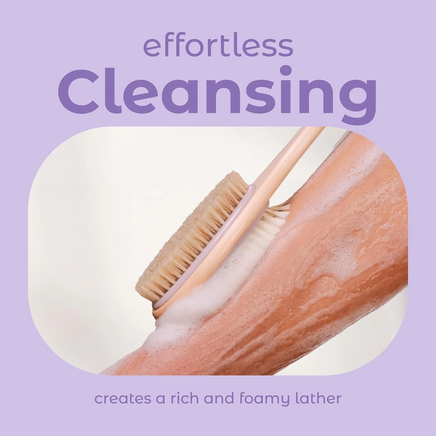 MainBasics Rückenschrubber für Dusche Langer Griff Rückenbürste Doppelseitig mit Peeling und weichen - Image 4