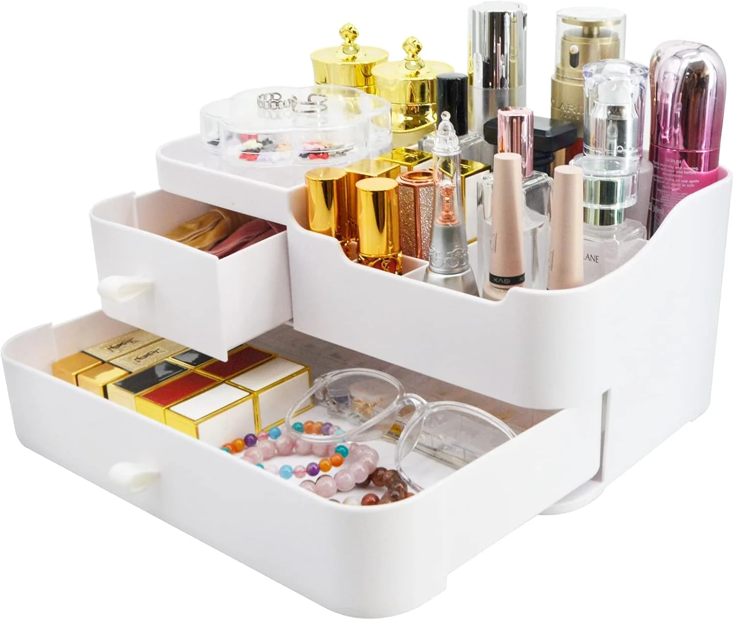 Make Up Organizer Kosmetik Aufbewahrung: Schminke Pinsel Aufbewahrungsbox Bad mit Schubladen - Badez - Image 8