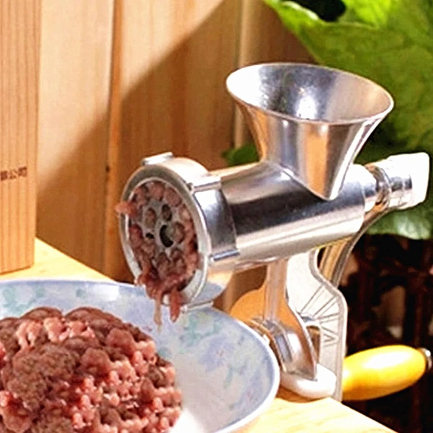 Manuelle Fleischmühle, Grösse 5 Wurstfüller Fleischwolf mit Lochscheiben und Gebäckvorsatz Wurstfüll - Image 2