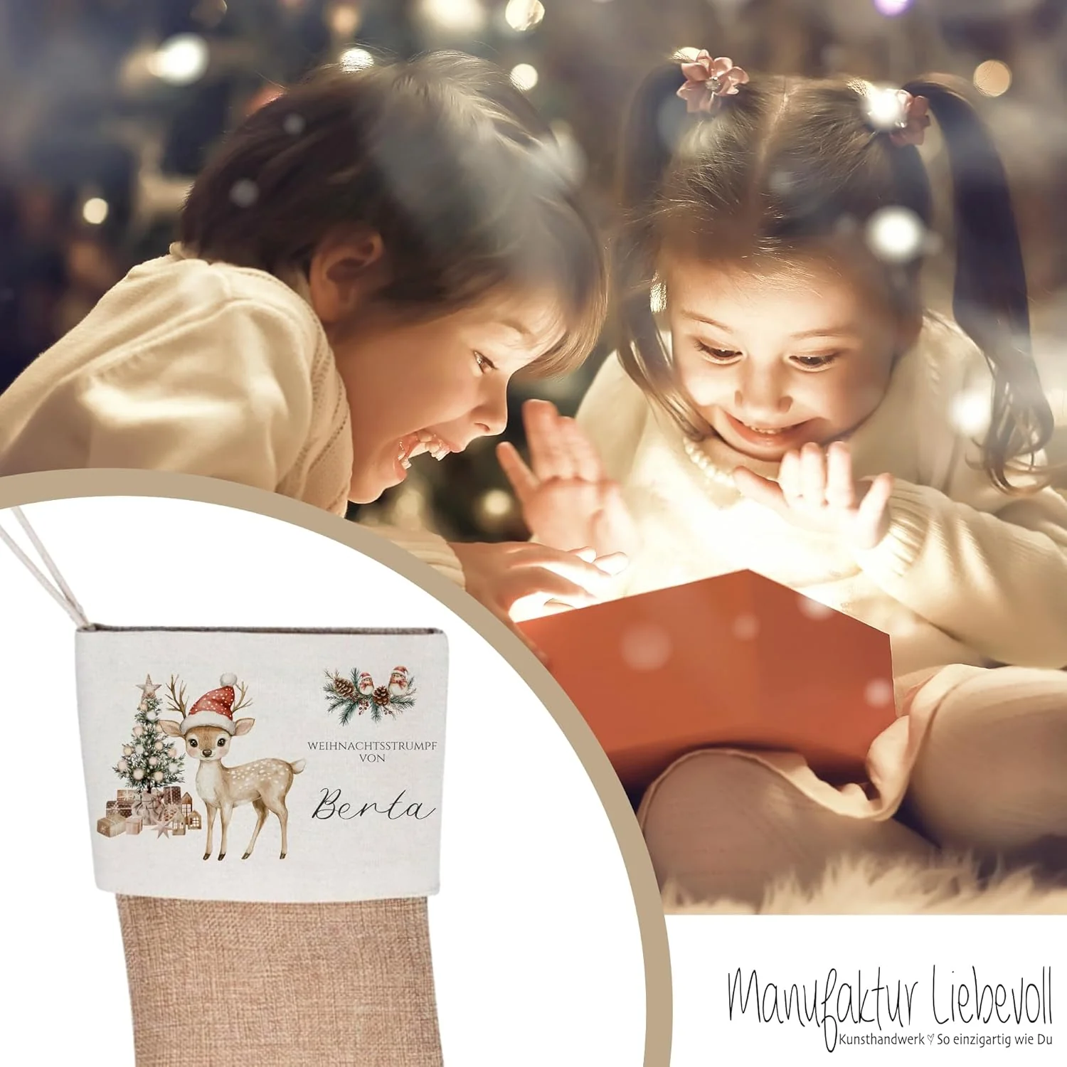 Manufaktur Liebevoll I Nikolausstrumpf Nikolausstiefel personalisiert Kinder Erwachsene Weihnachtsst - Image 6