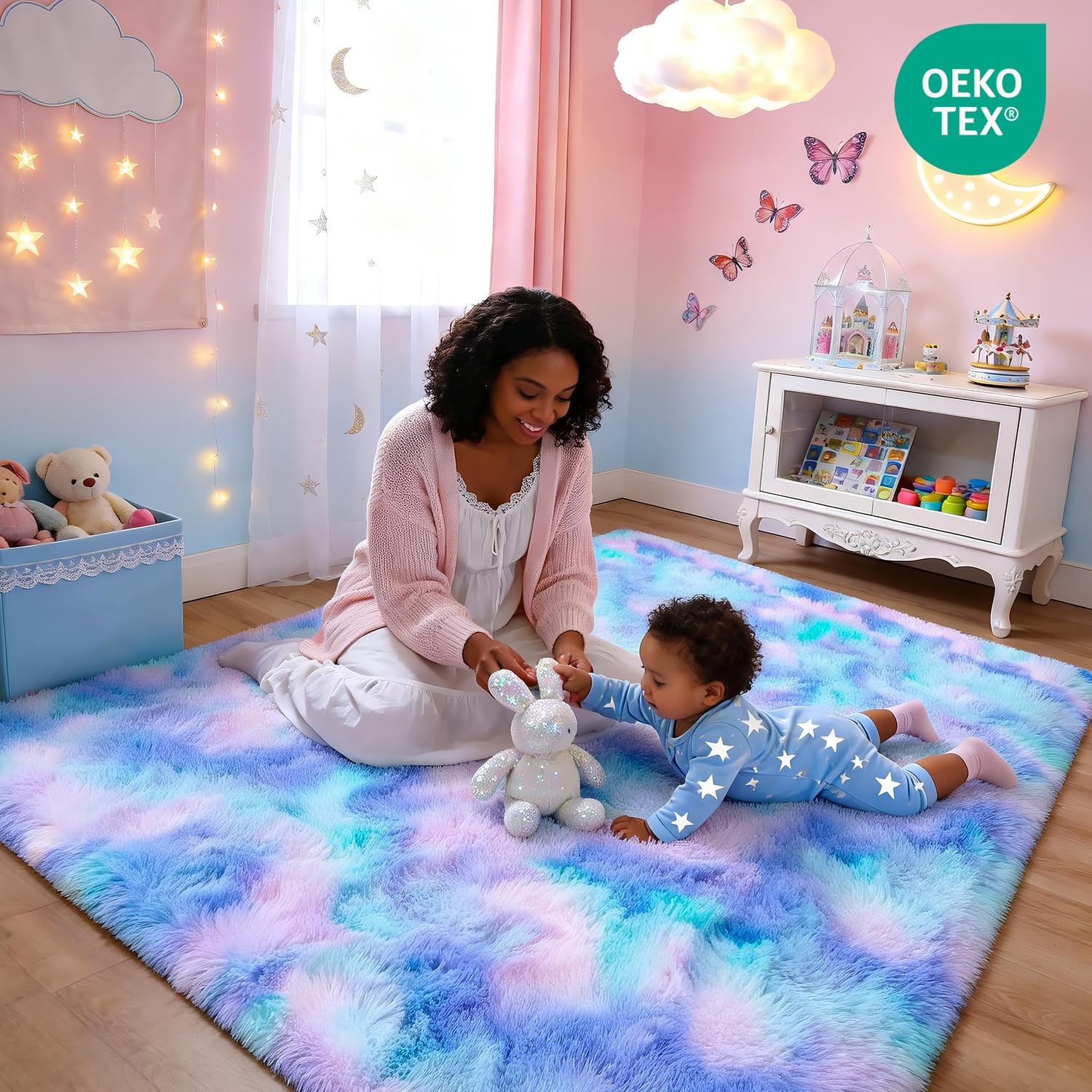 MARATIP Plüsch Teppich, Flauschiger Rund, Grosse Grösse Modernes Wohnzimmer, Kinder Mädchen, Weicher - Image 2