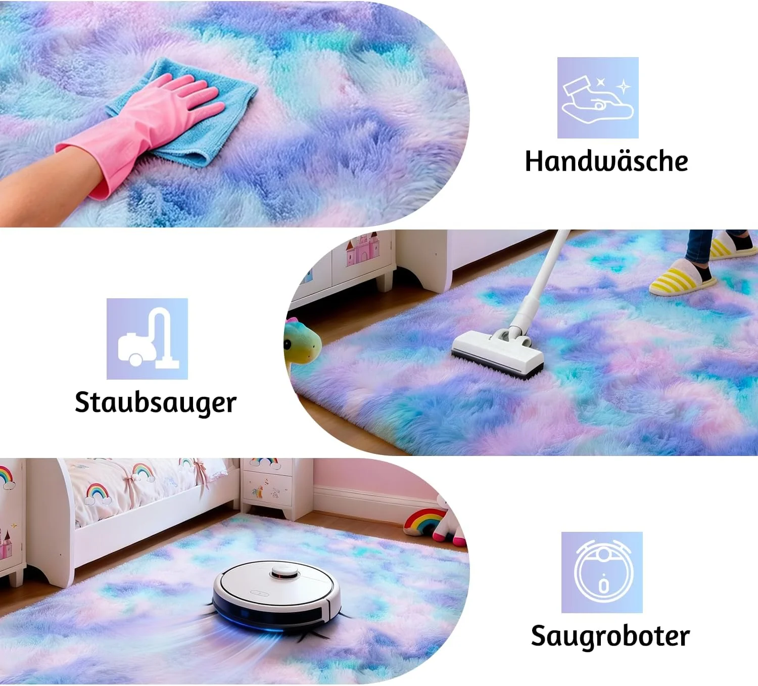 MARATIP Plüsch Teppich, Flauschiger Rund, Grosse Grösse Modernes Wohnzimmer, Kinder Mädchen, Weicher - Image 6