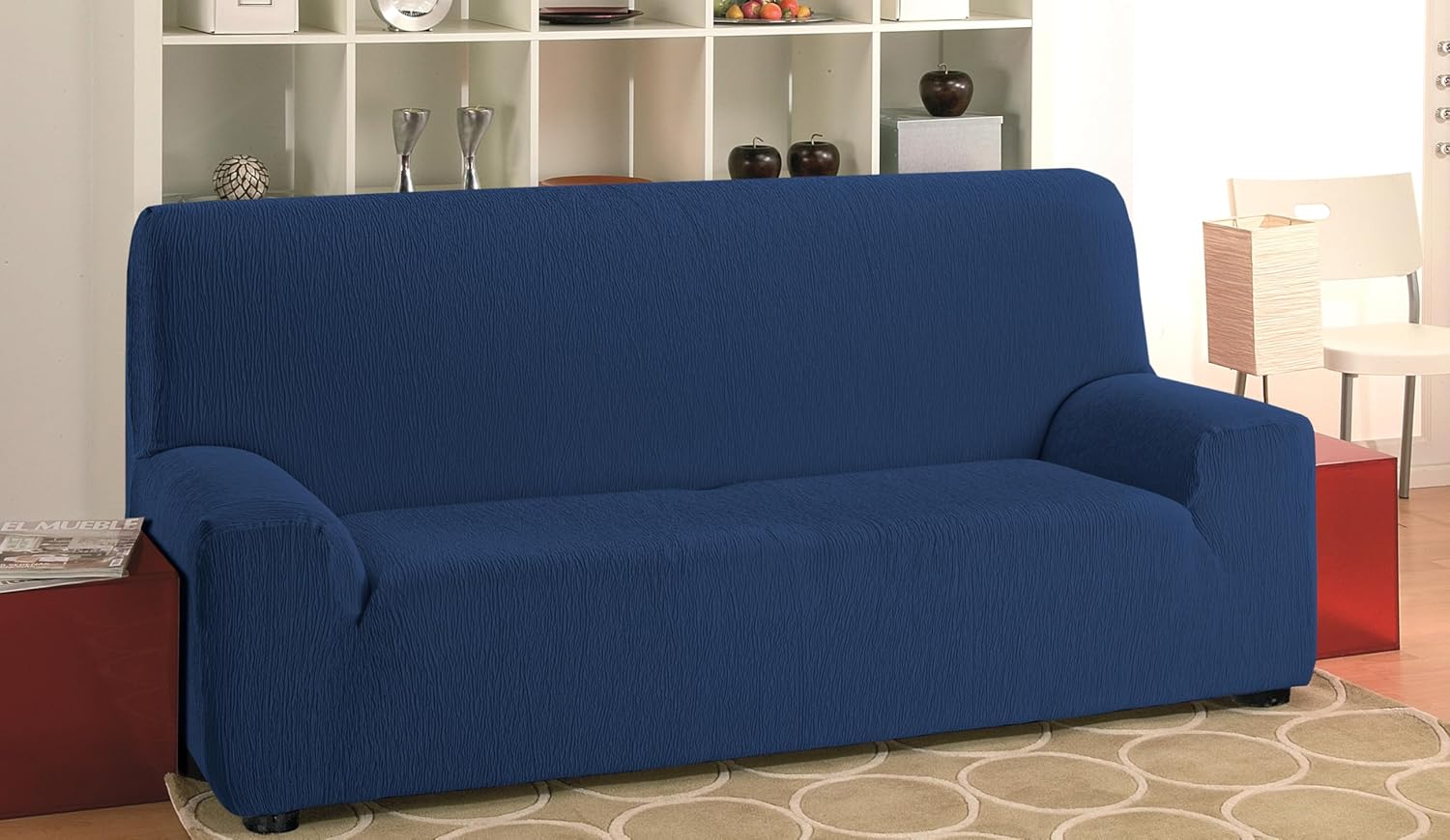 Martina Home Elastischer Sofabezug Modell Emilia 4 Plätze Marineblau 4 Sitzer Marineblau, 4 Sitzer M - Image 2